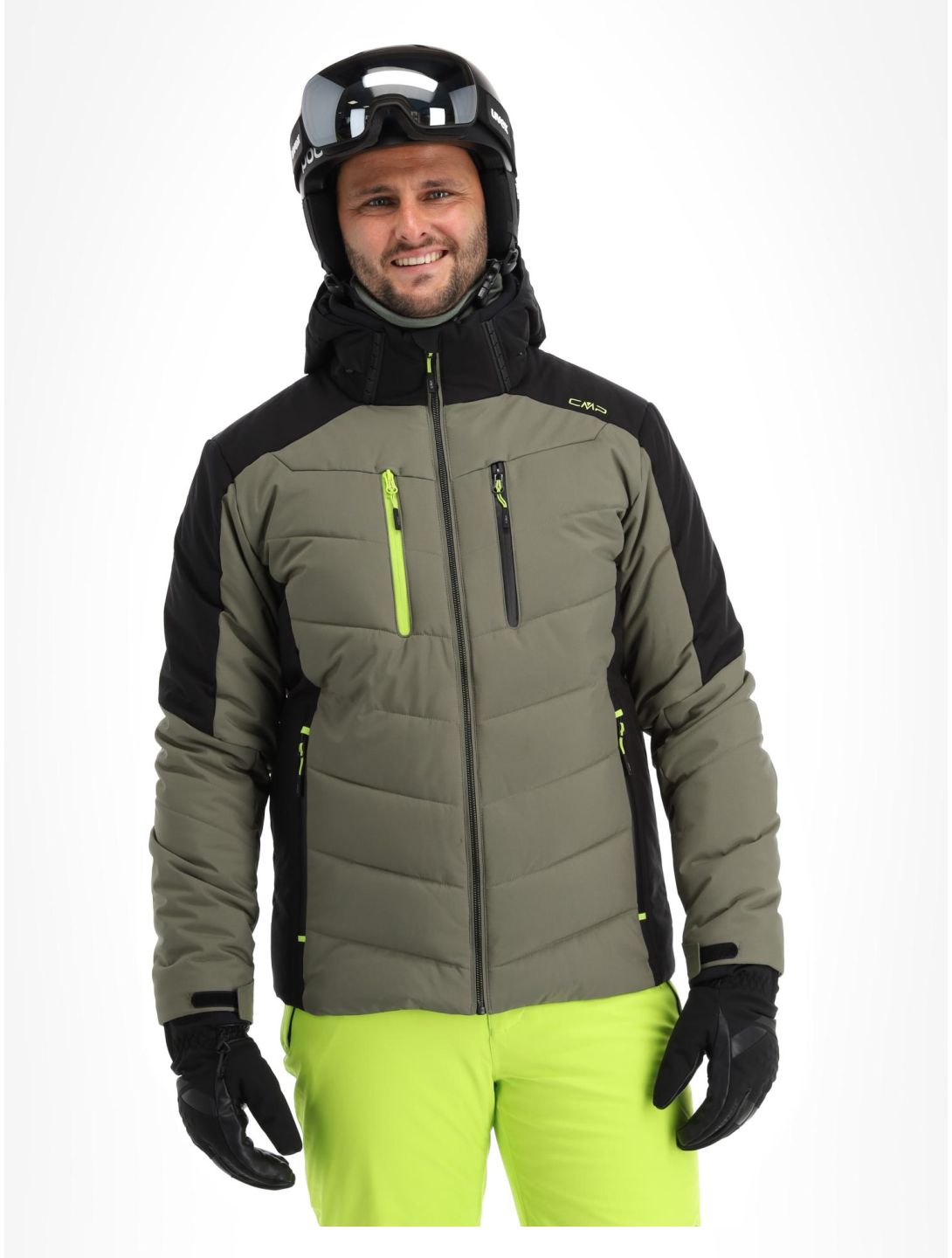 CMP, 33W0837 ski jacket men Kaki black, green 