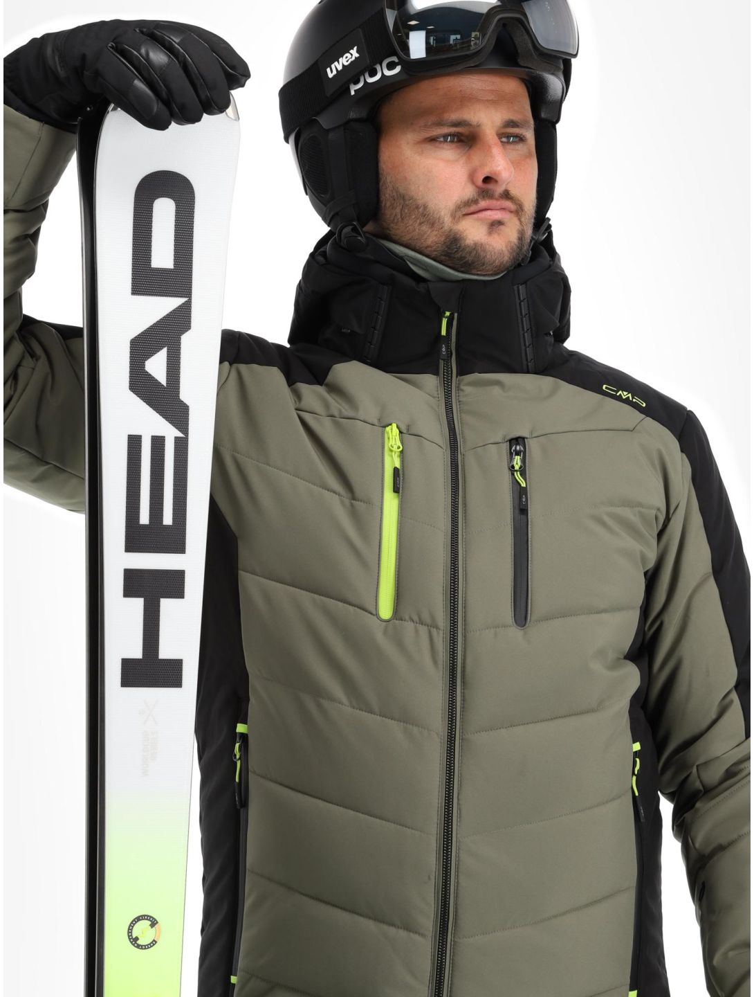 CMP, 33W0837 ski jacket men Kaki black, green 