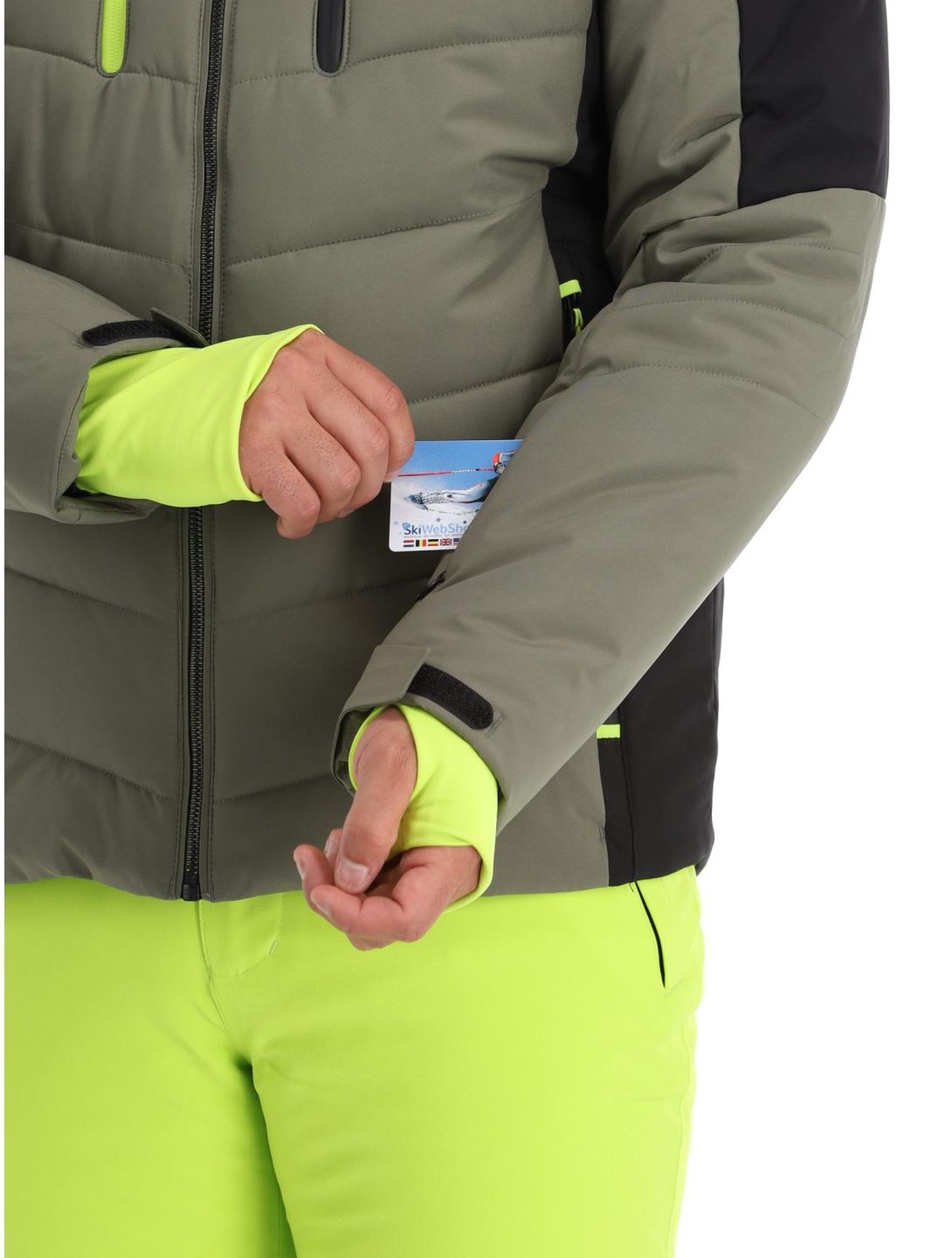 CMP, 33W0837 ski jacket men Kaki black, green 