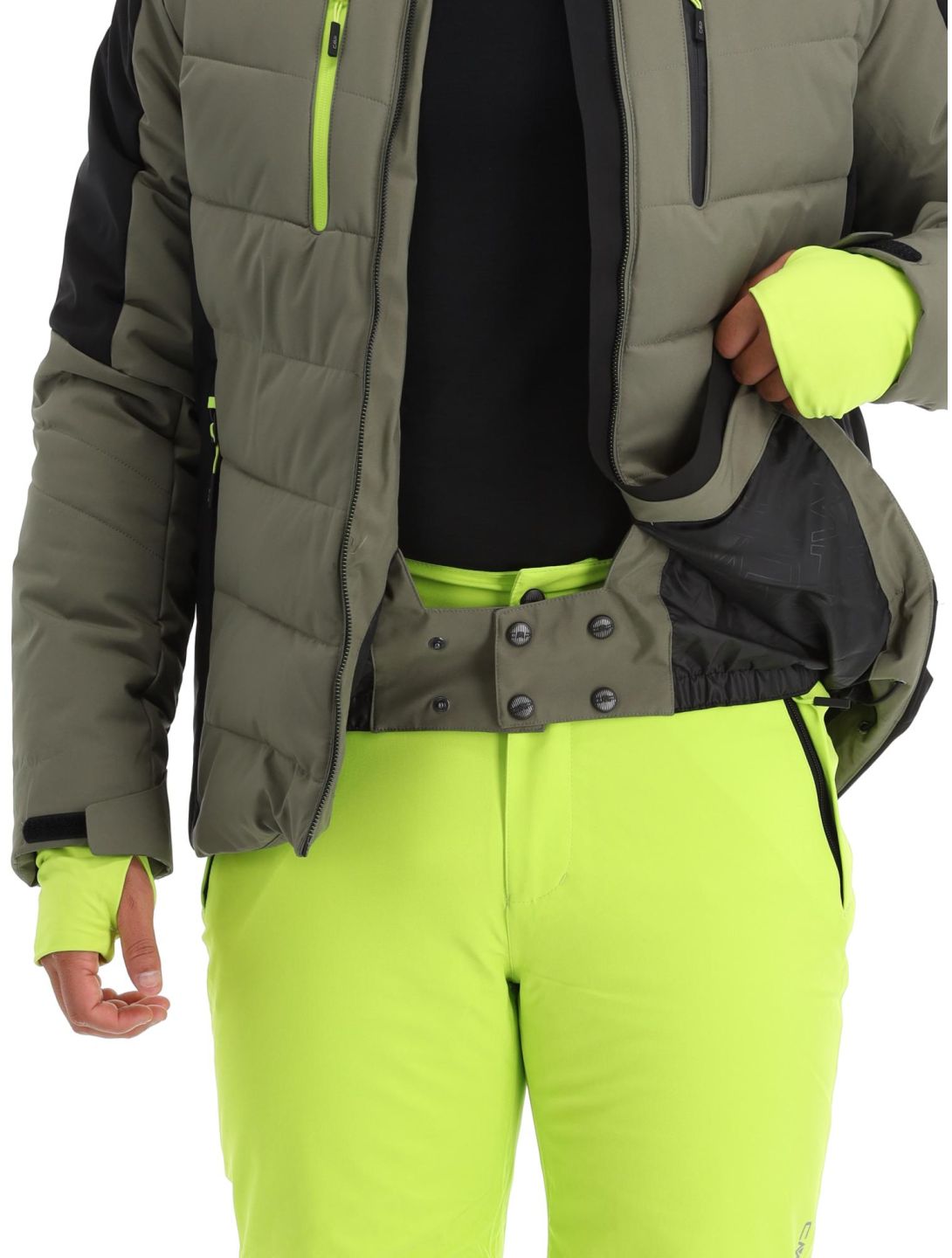 CMP, 33W0837 ski jacket men Kaki black, green 