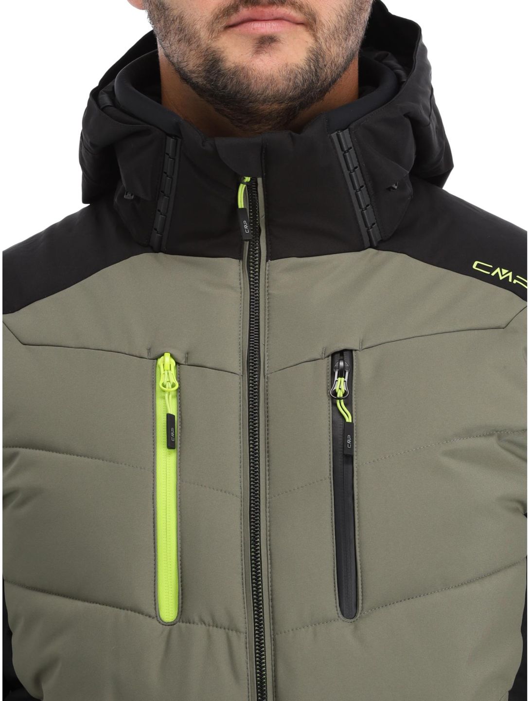 CMP, 33W0837 ski jacket men Kaki black, green 