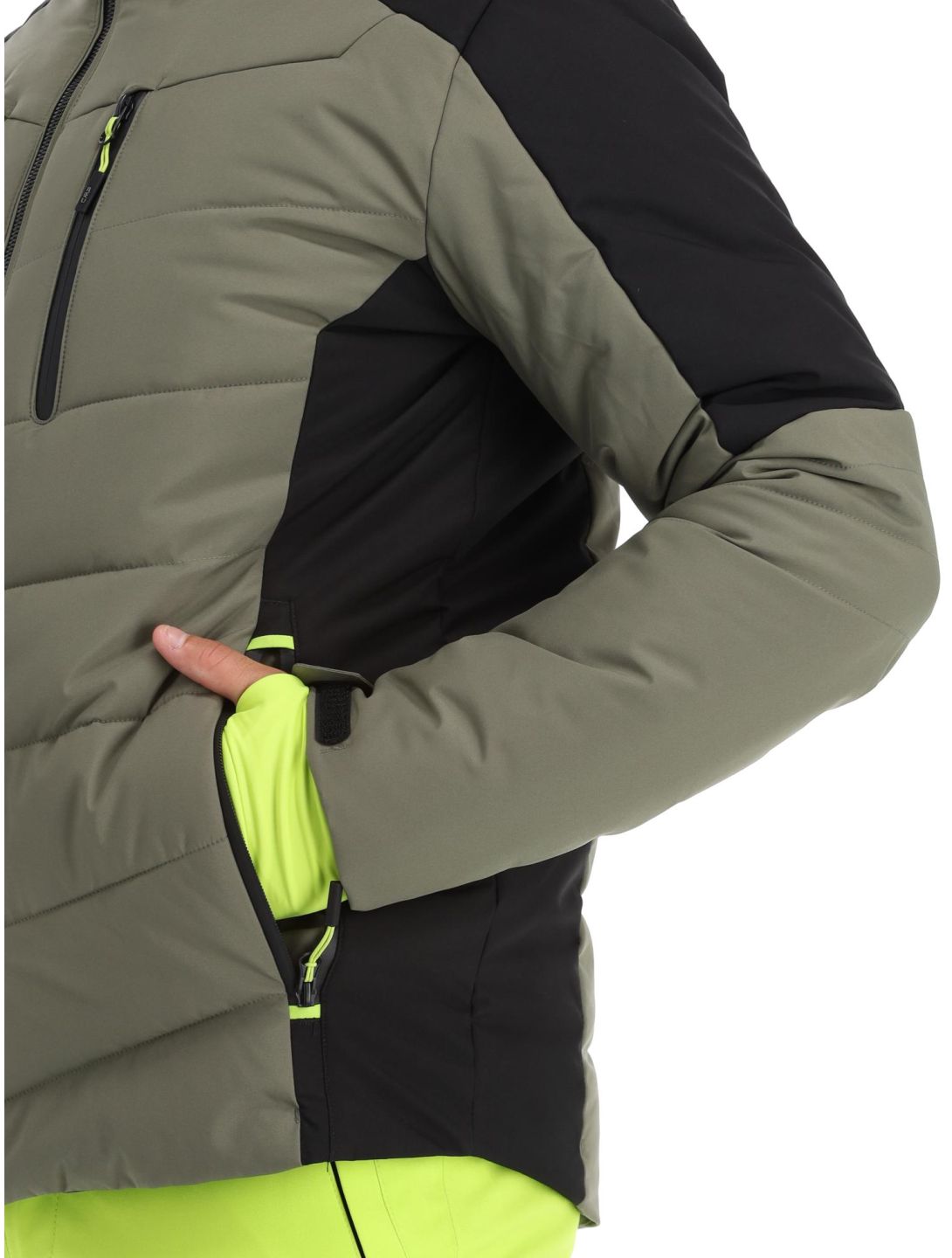 CMP, 33W0837 ski jacket men Kaki black, green 