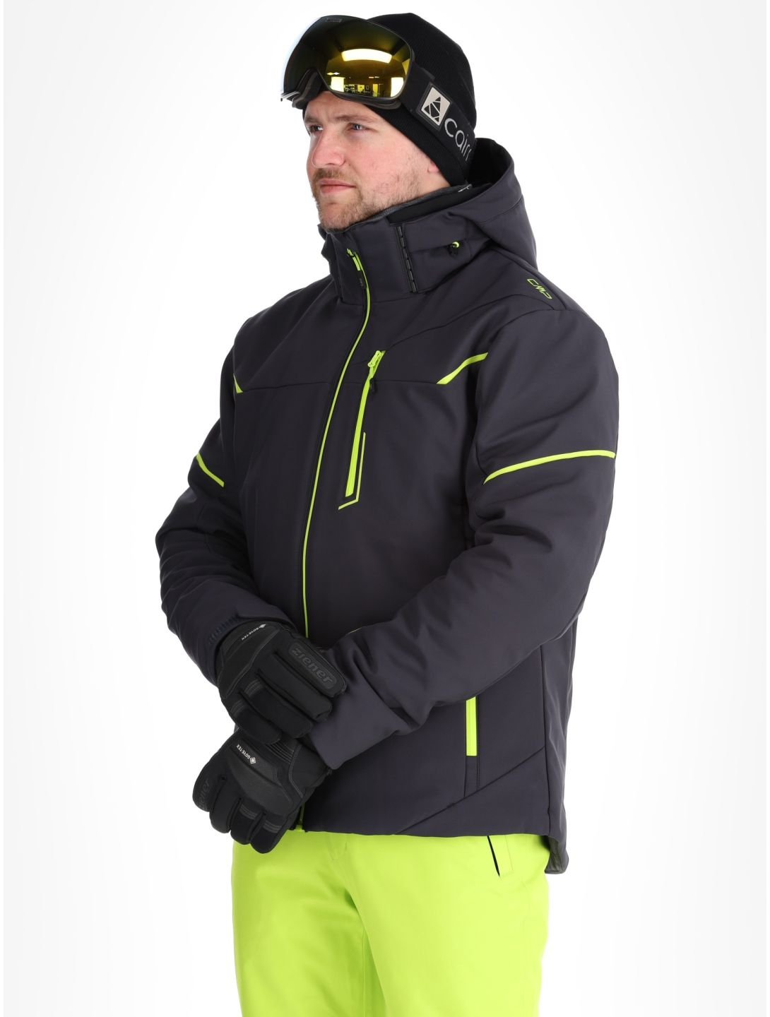 CMP, 33W0897 softshell ski jacket men Anthracite / Acid Yellow grey 