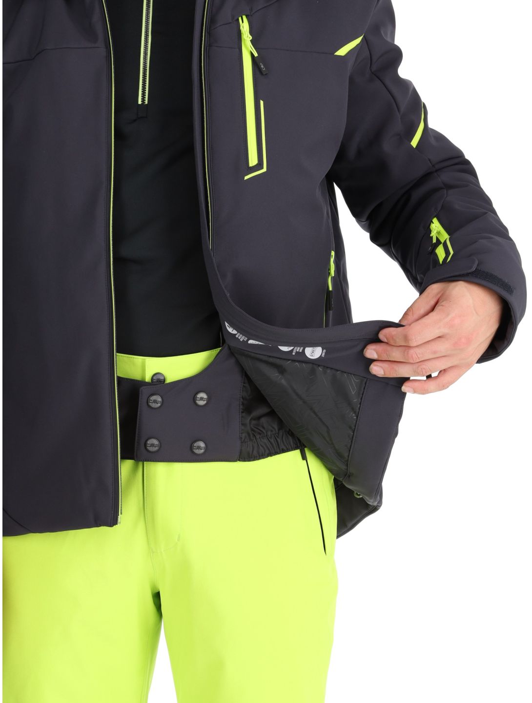 CMP, 33W0897 softshell ski jacket men Anthracite / Acid Yellow grey 