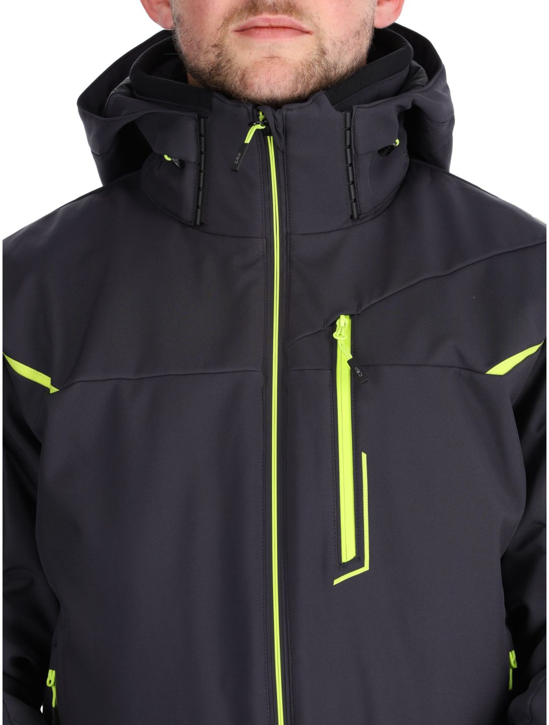 CMP, 33W0897 softshell ski jacket men Anthracite / Acid Yellow grey 