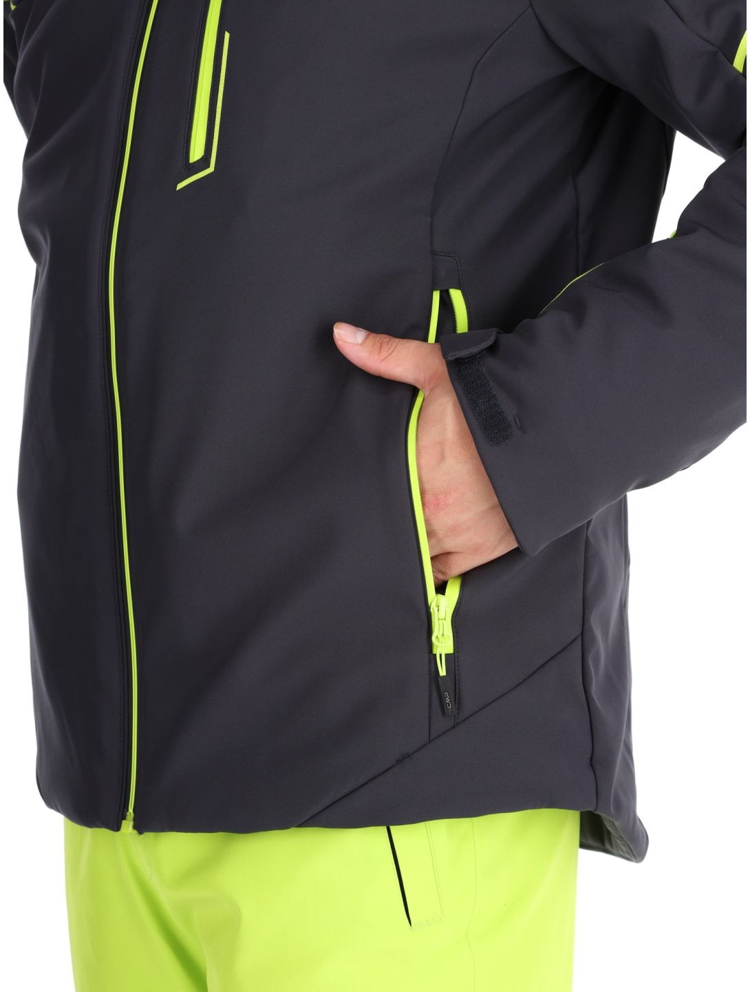 CMP, 33W0897 softshell ski jacket men Anthracite / Acid Yellow grey 