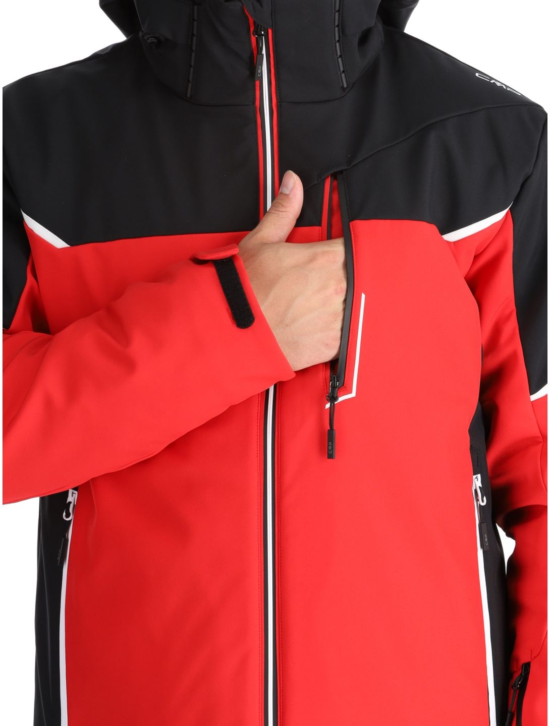 CMP, 33W0897 softshell ski jacket men Ferrari Black black, red 