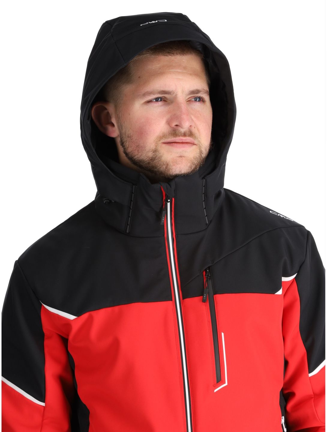 CMP, 33W0897 softshell ski jacket men Ferrari Black black, red 