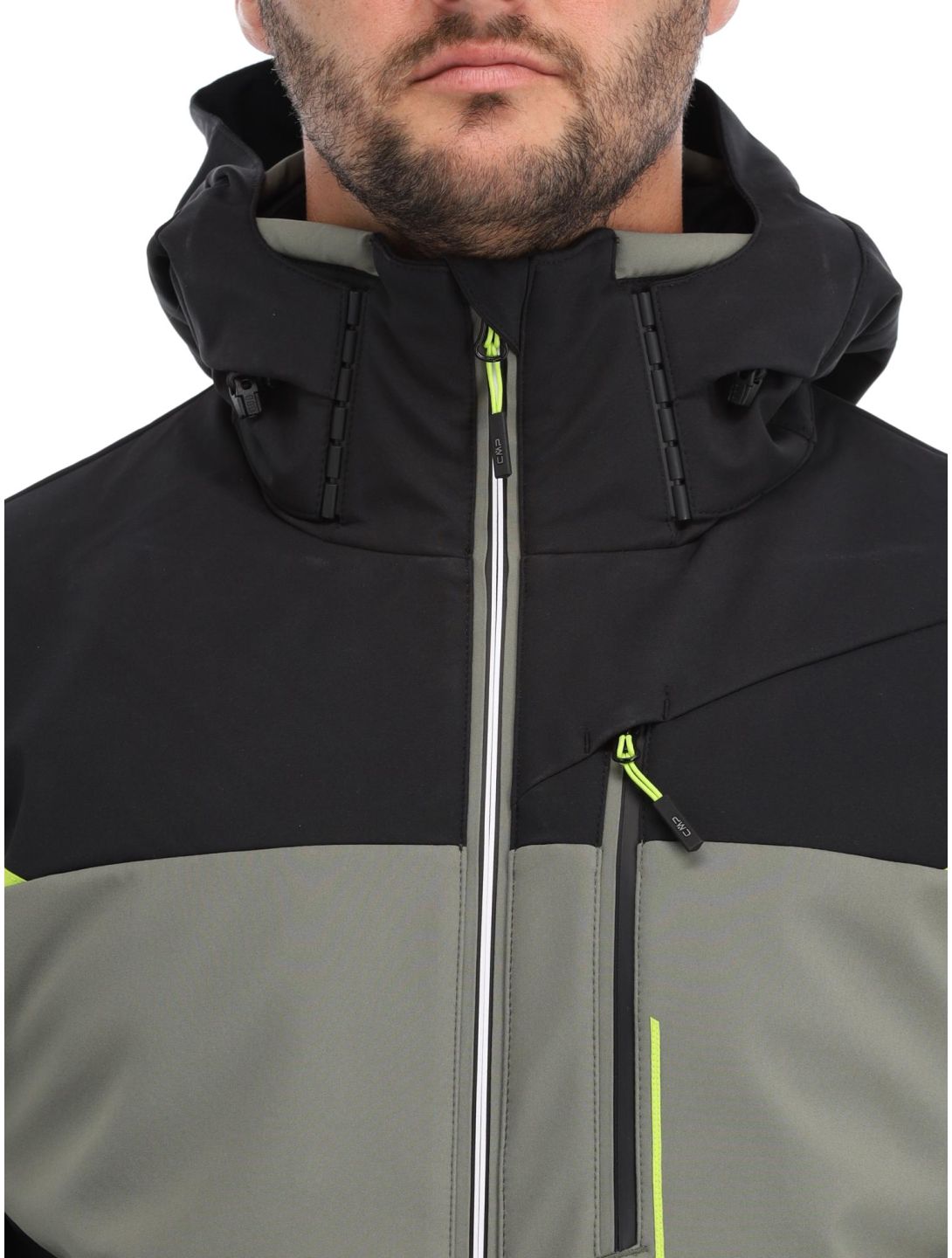 CMP, 33W0897 softshell ski jacket men Kaki green 