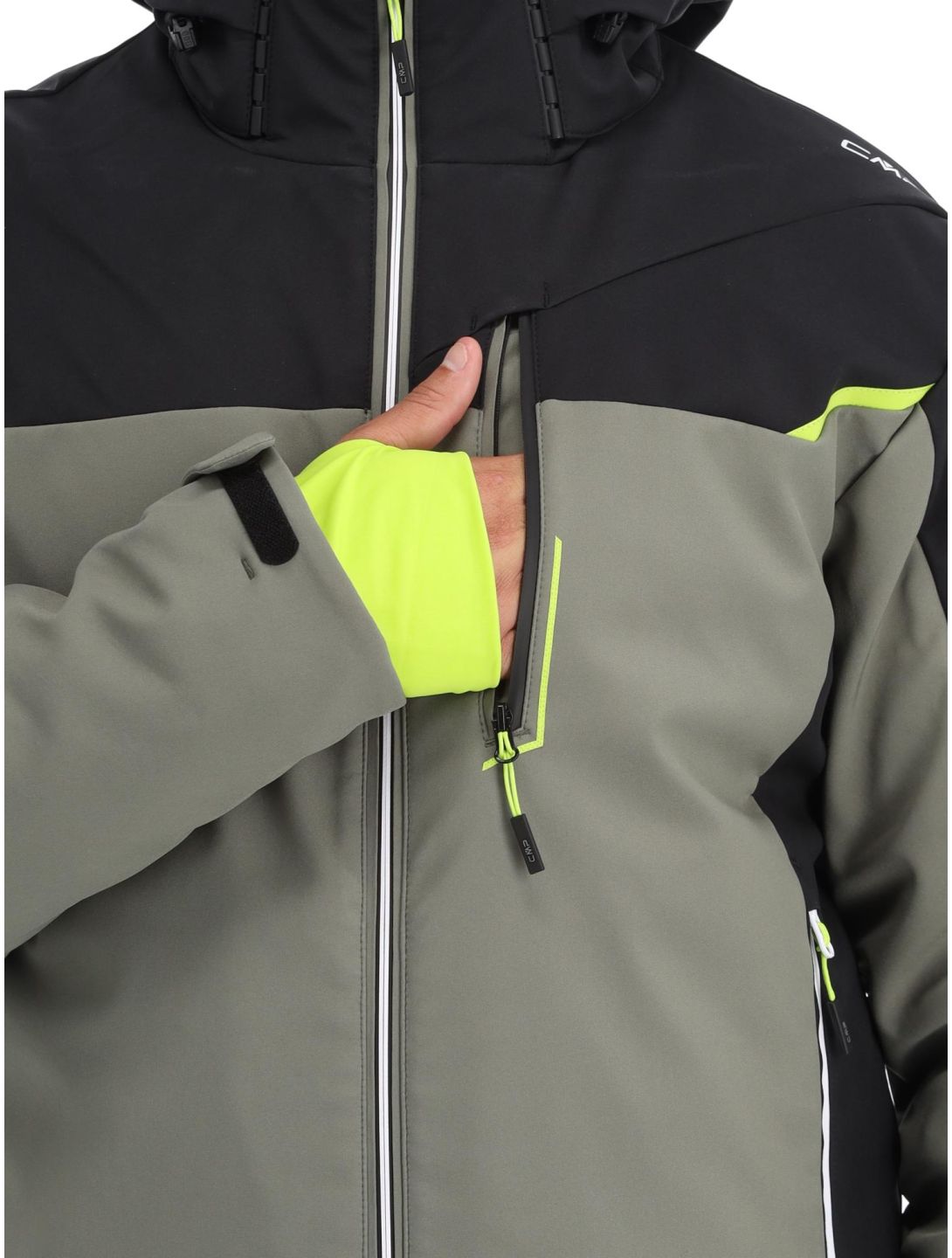 CMP, 33W0897 softshell ski jacket men Kaki green 