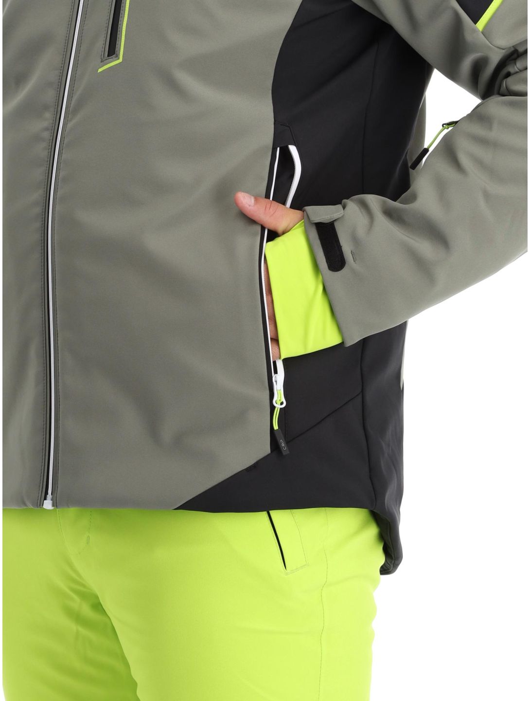 CMP, 33W0897 softshell ski jacket men Kaki green 