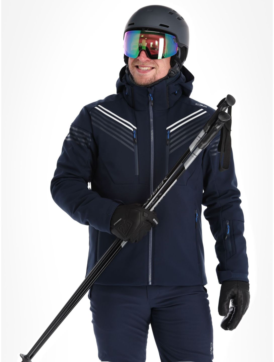 CMP, 33W0967 softshell ski jacket men Black Blue blue 