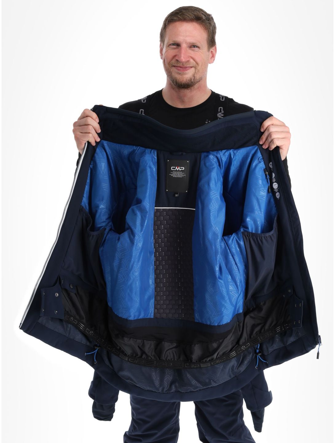 CMP, 33W0967 softshell ski jacket men Black Blue blue 