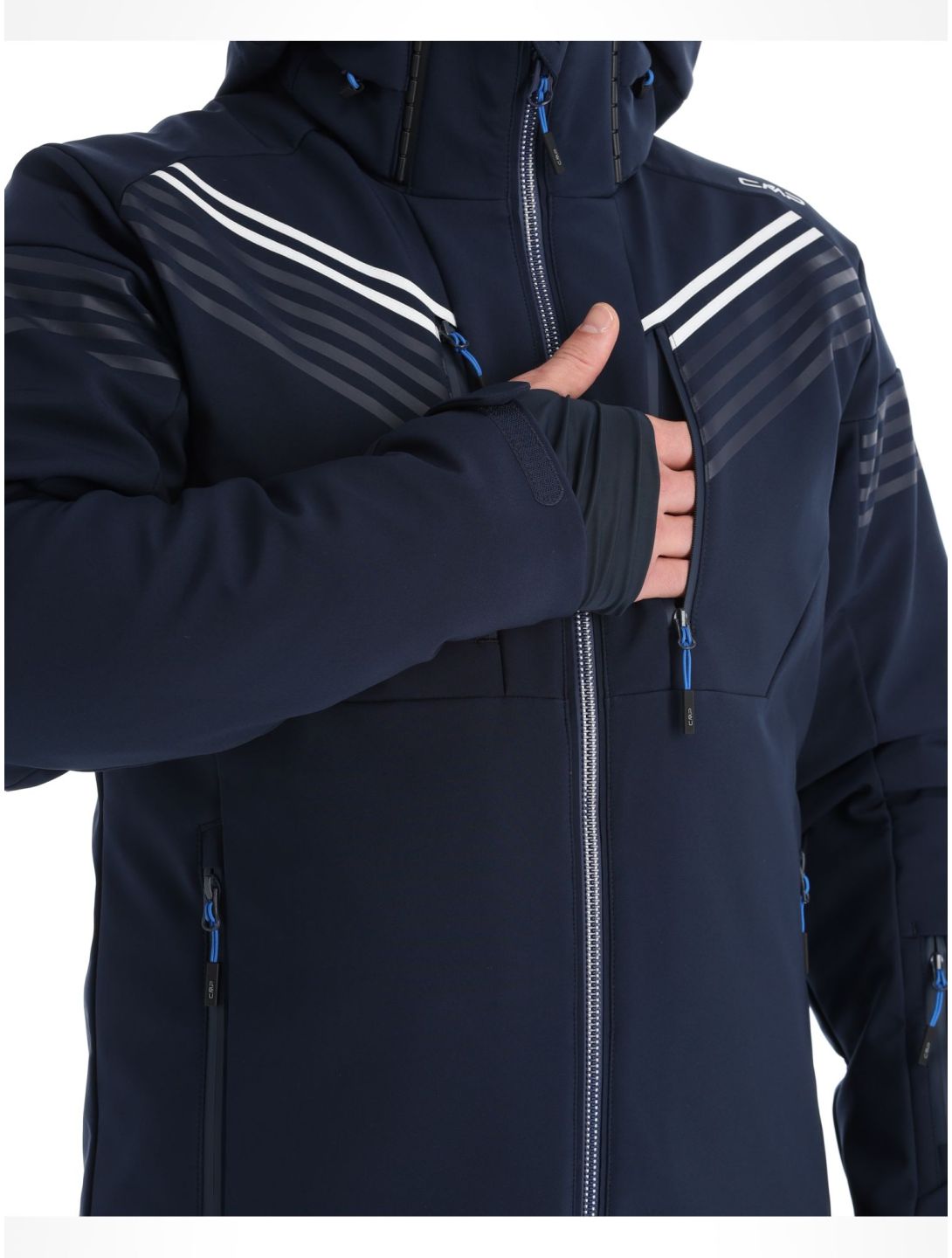 CMP, 33W0967 softshell ski jacket men Black Blue blue 