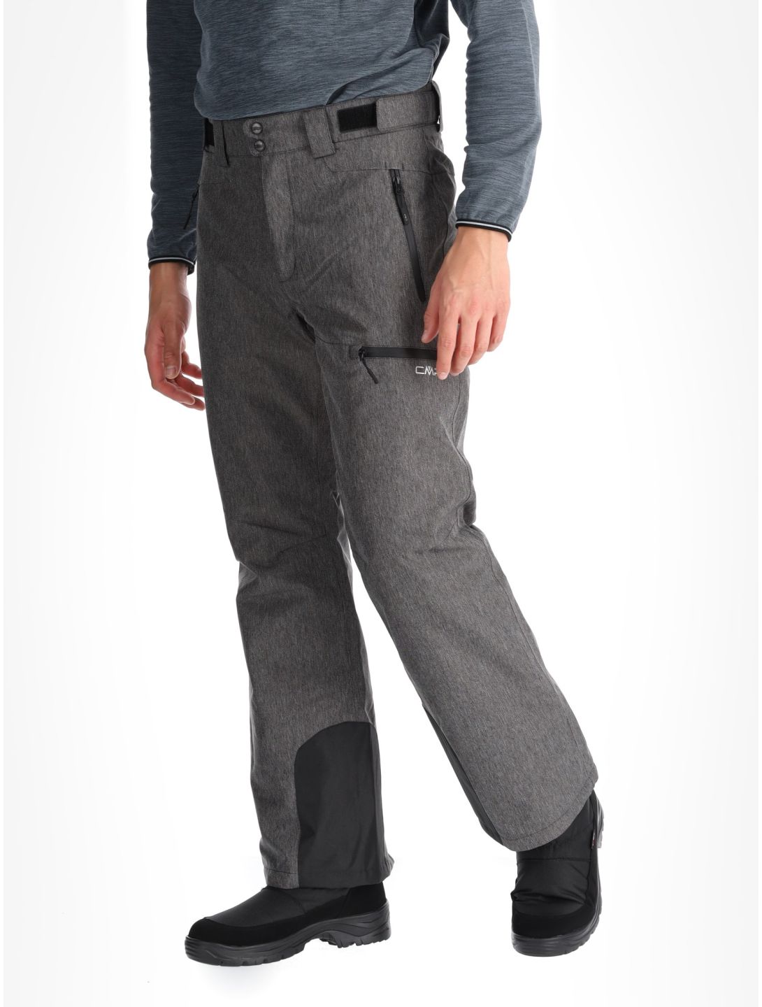 CMP, 34W4387 ski pants men Black Melange grey 