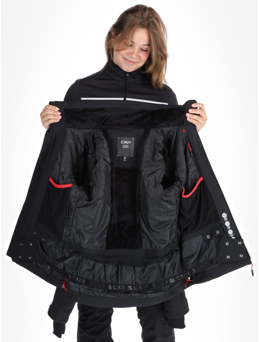 CMP, 34W4536 ski jacket women Black black 