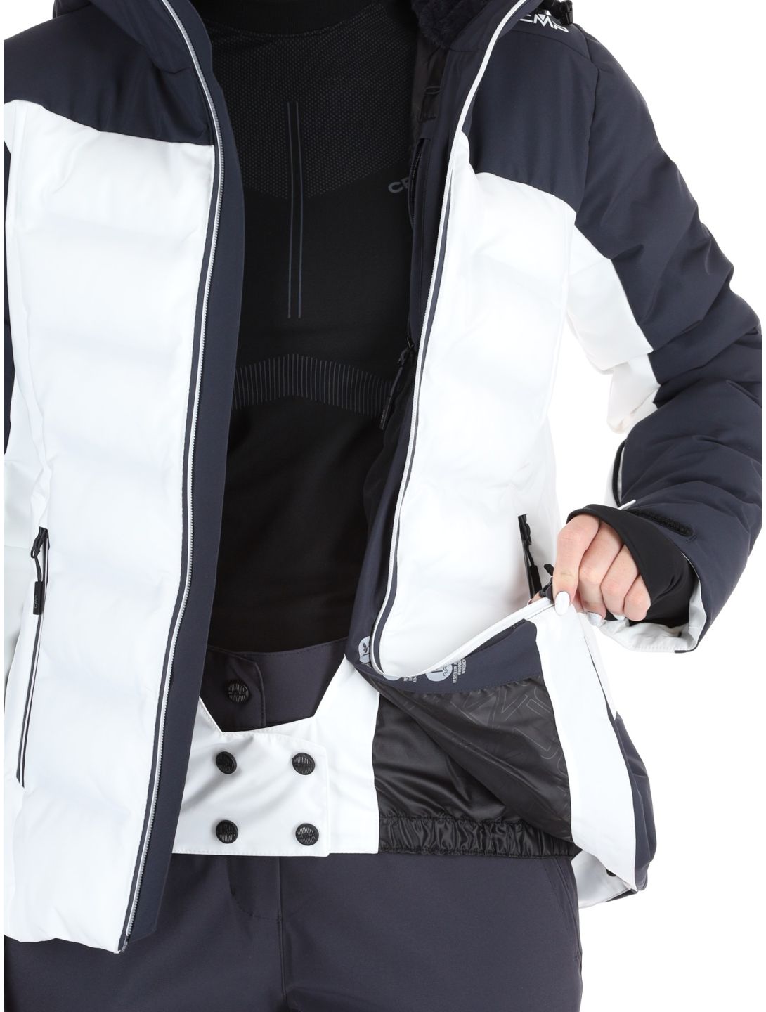 CMP, 34W4596 ski jacket women White white 