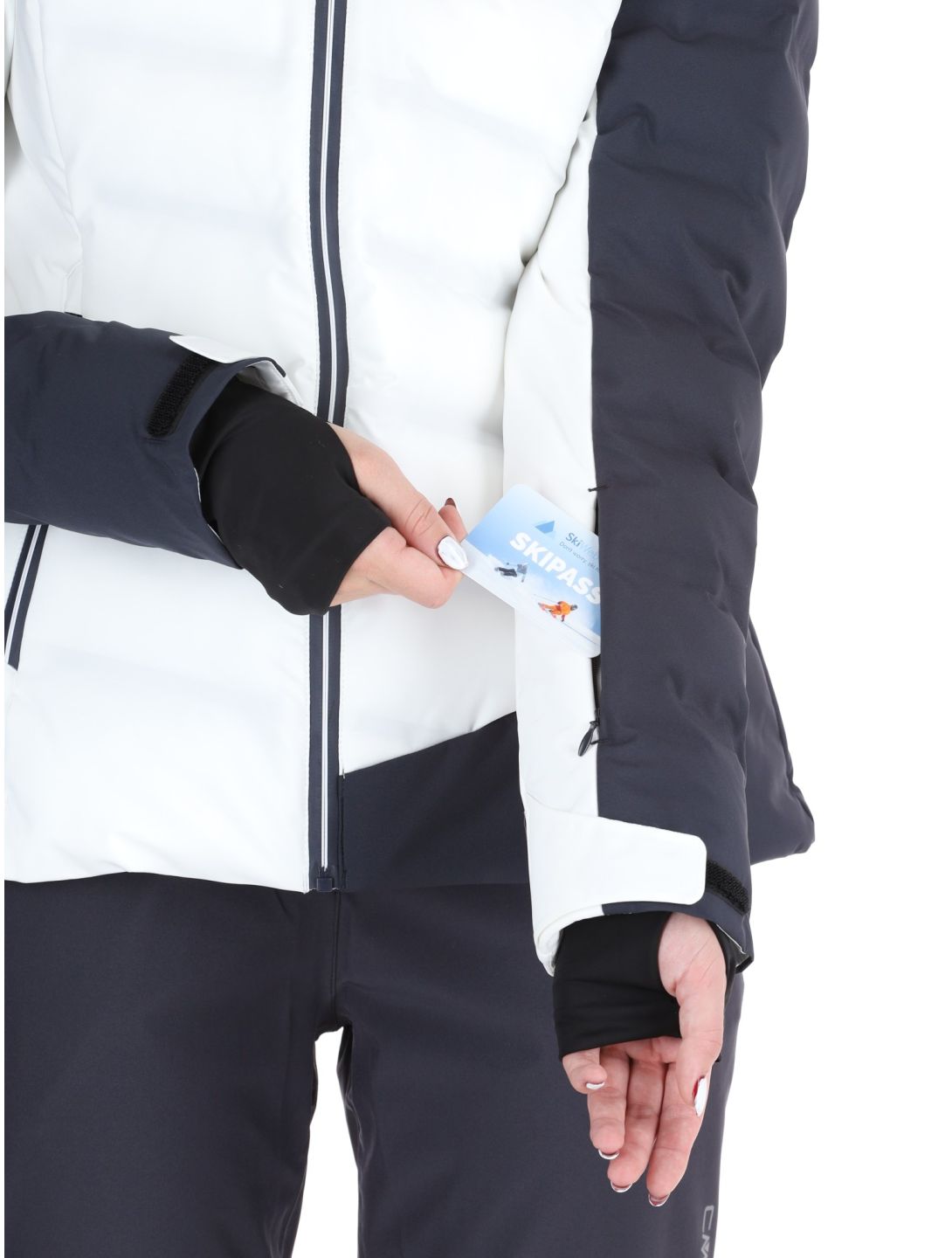 CMP, 34W4596 ski jacket women White white 