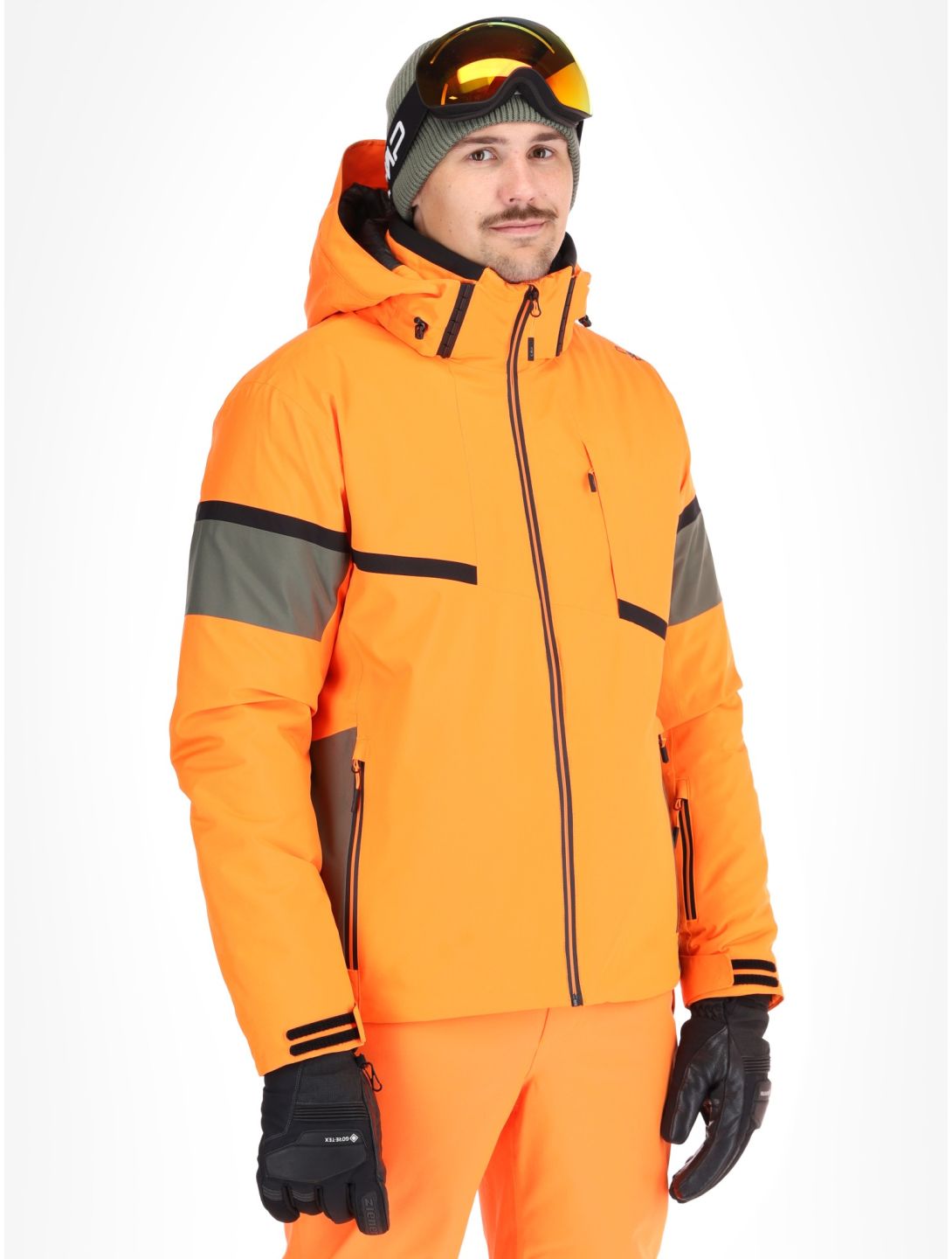 CMP, 34W4677 ski jacket men Fanta Fluo orange 