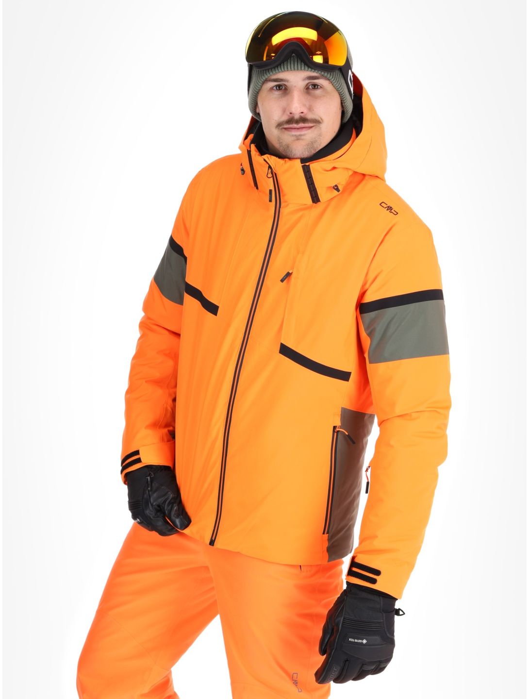 CMP, 34W4677 ski jacket men Fanta Fluo orange 