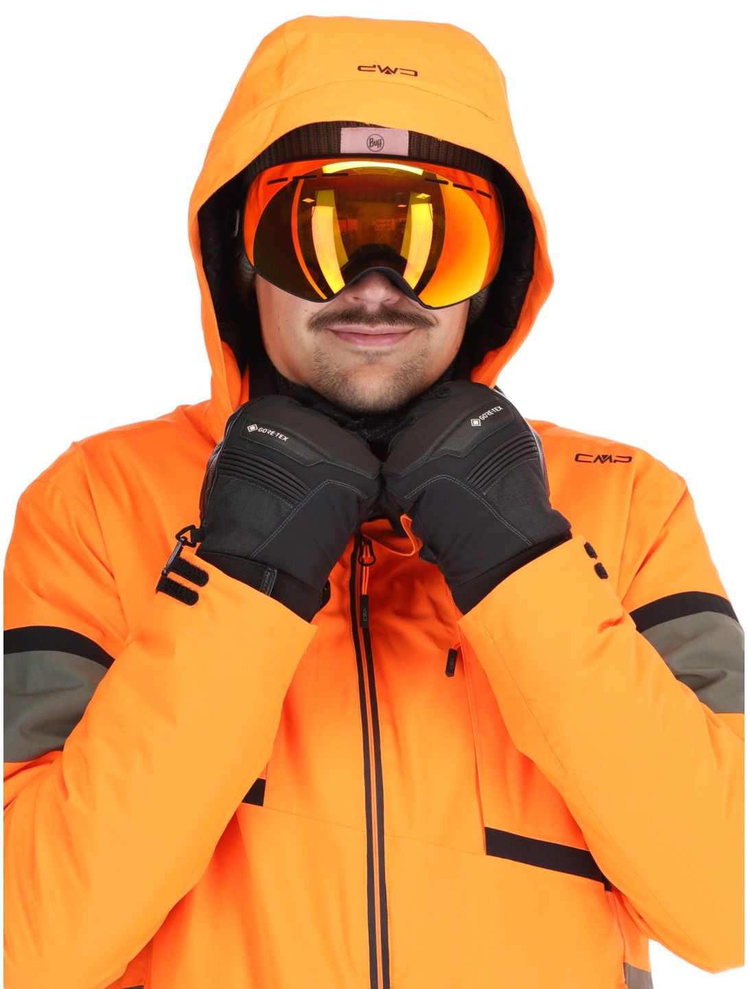 CMP, 34W4677 ski jacket men Fanta Fluo orange 