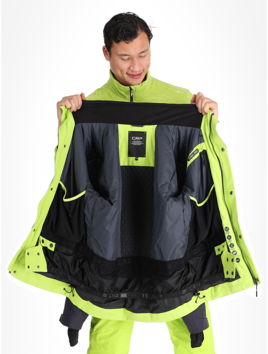 CMP, 34W4737 ski jacket men Acid green 