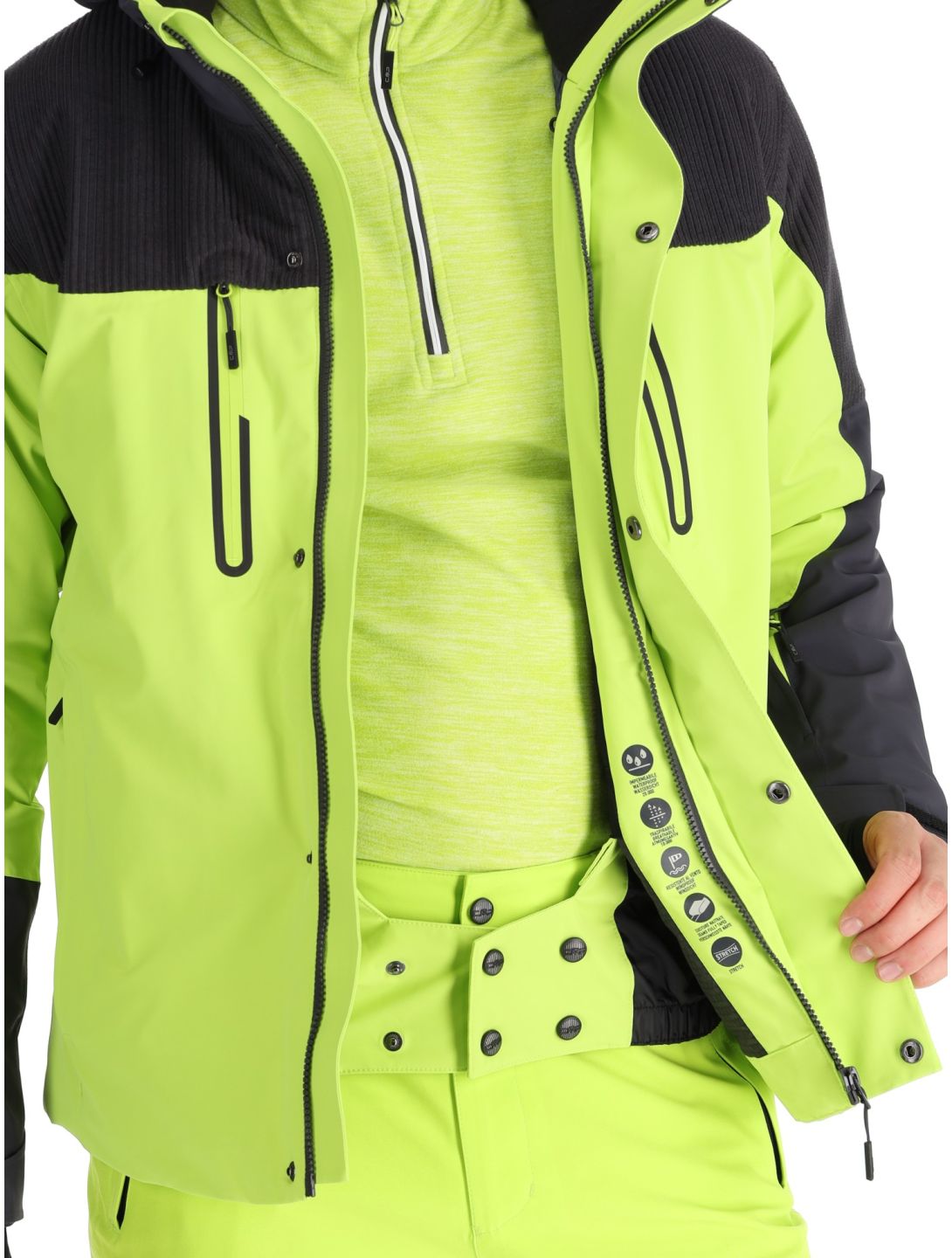 CMP, 34W4737 ski jacket men Acid green 