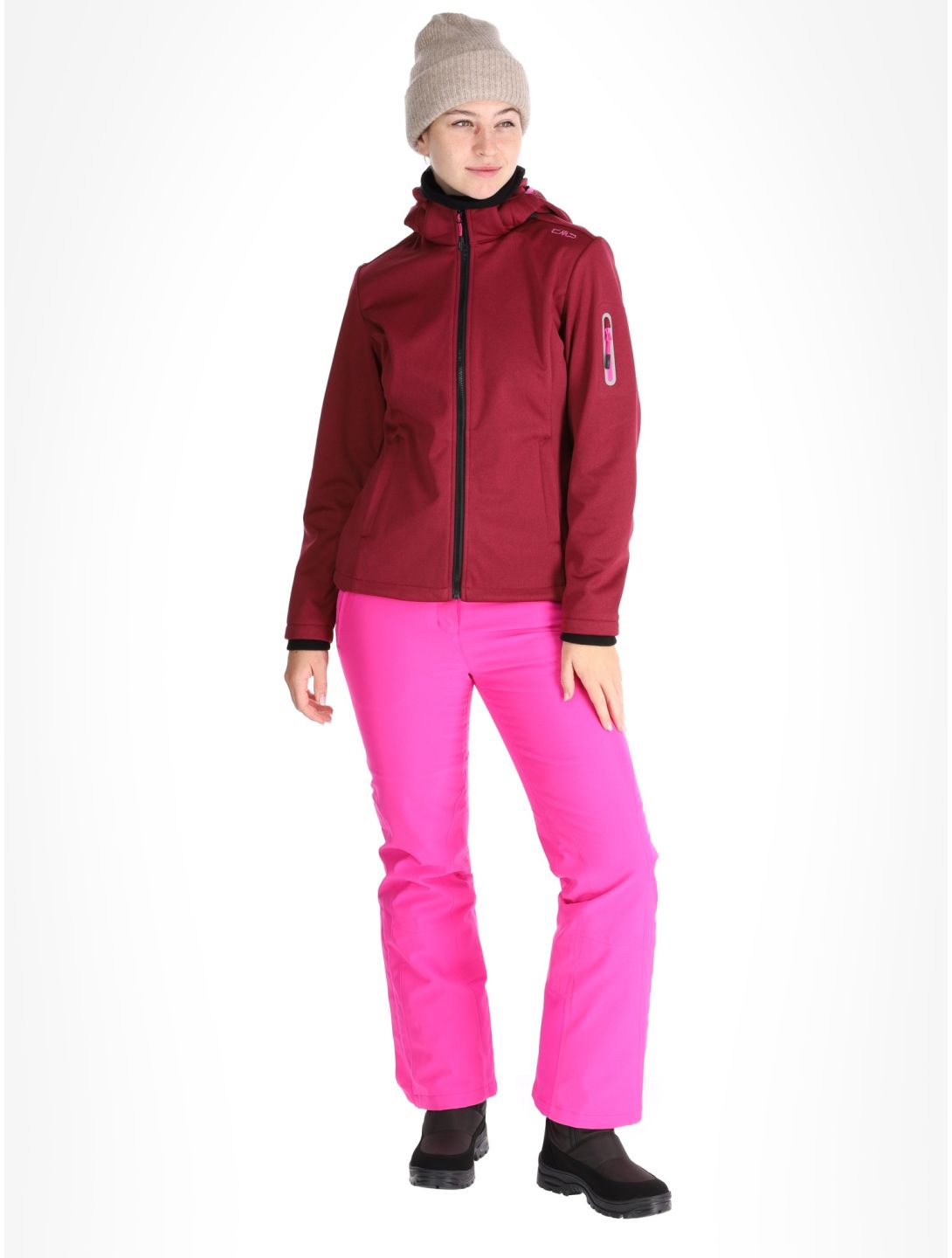 CMP, 39A5006M softshell ski jacket women Anemone Melange / Festival red 