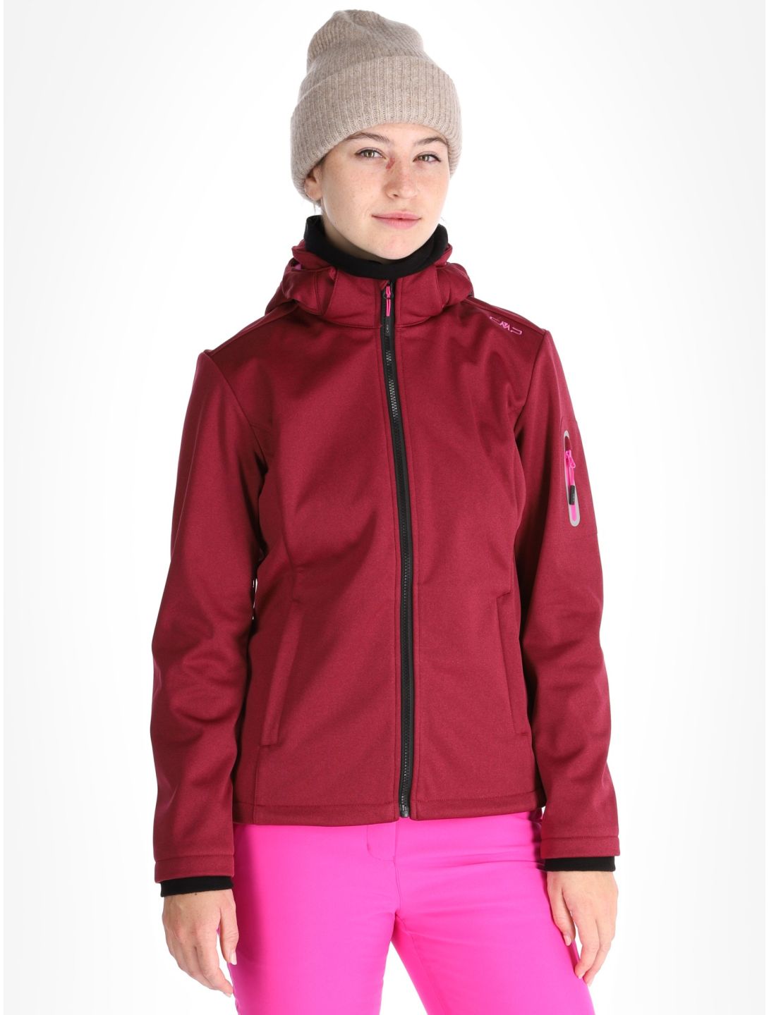 CMP, 39A5006M softshell ski jacket women Anemone Melange / Festival red 