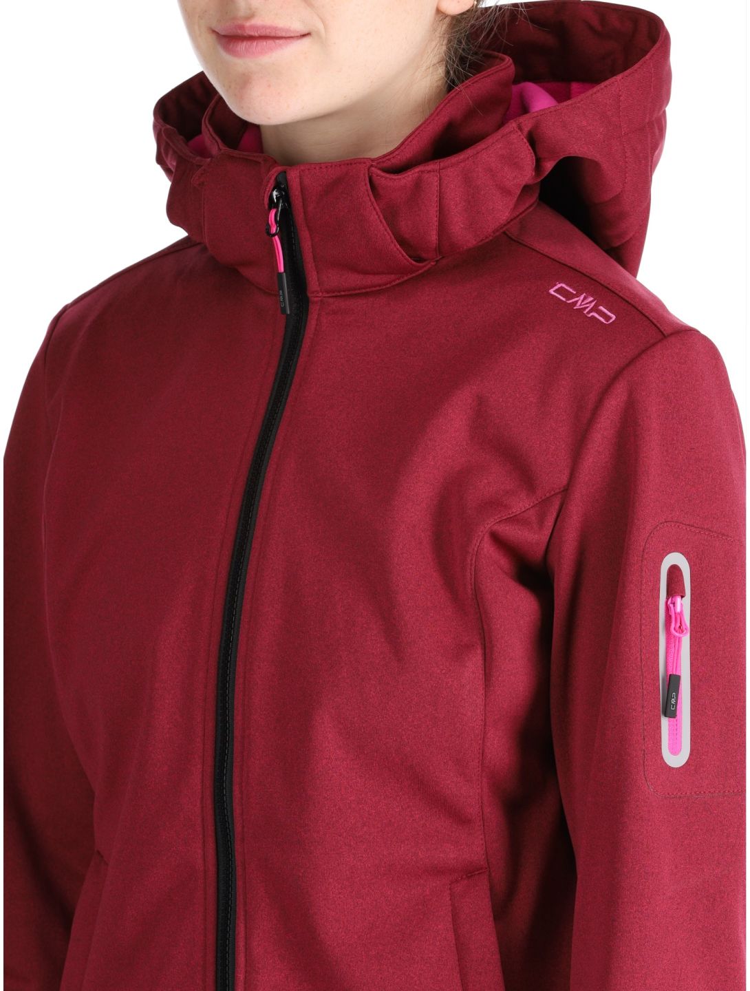 CMP, 39A5006M softshell ski jacket women Anemone Melange / Festival red 