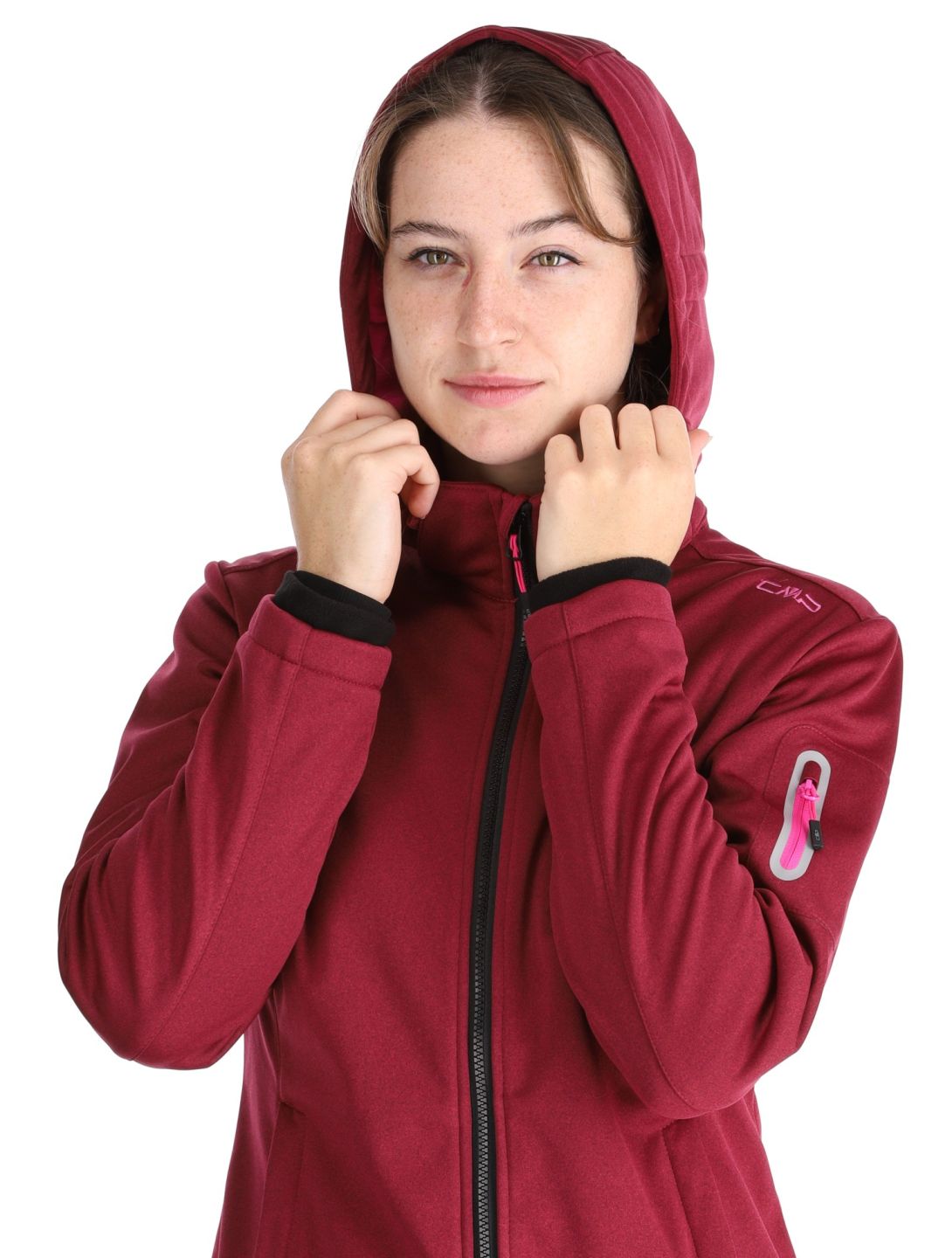 CMP, 39A5006M softshell ski jacket women Anemone Melange / Festival red 