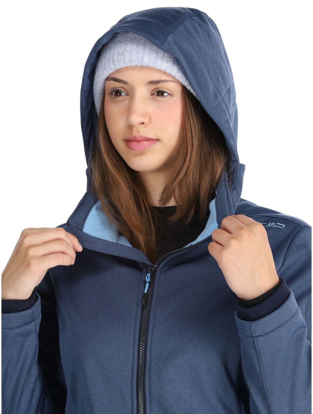 CMP, 39A5006M softshell ski jacket women Blue Melange / Niagara blue 