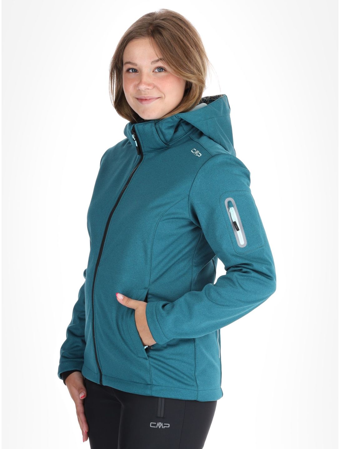 CMP, 39A5006M softshell ski jacket women Teal green 