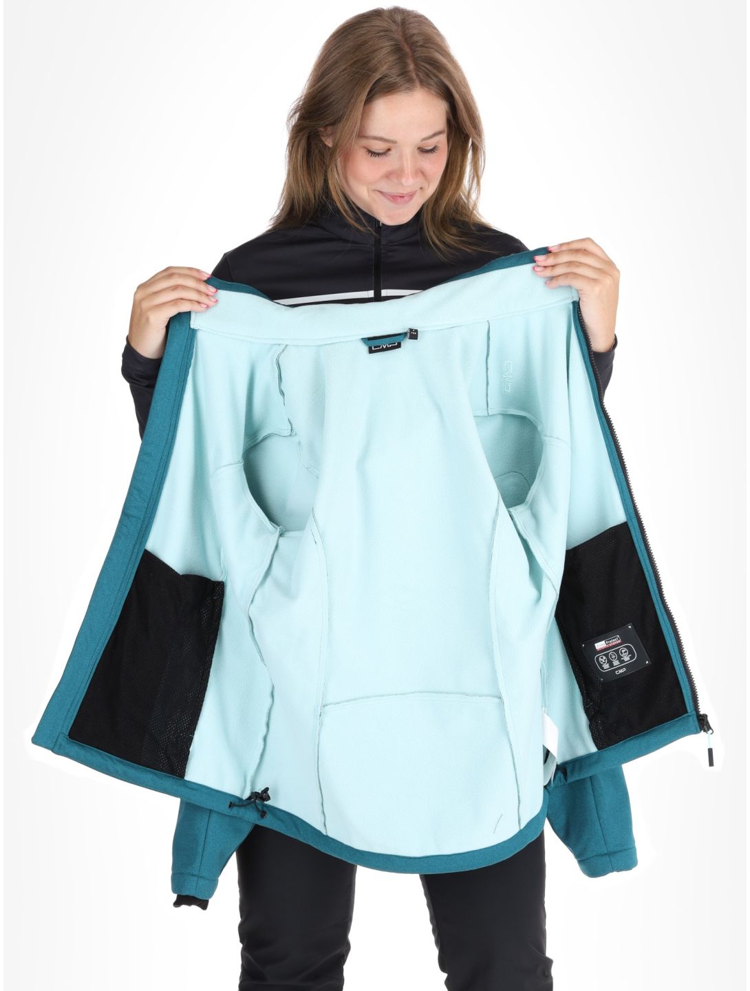 CMP, 39A5006M softshell ski jacket women Teal green 