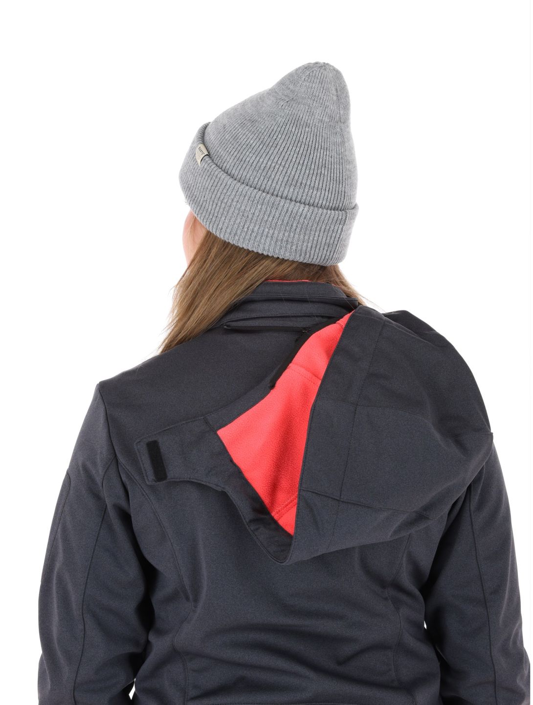 CMP, 39A5006M softshell ski jacket women Titanium Melange / Red Fluo grey, red 