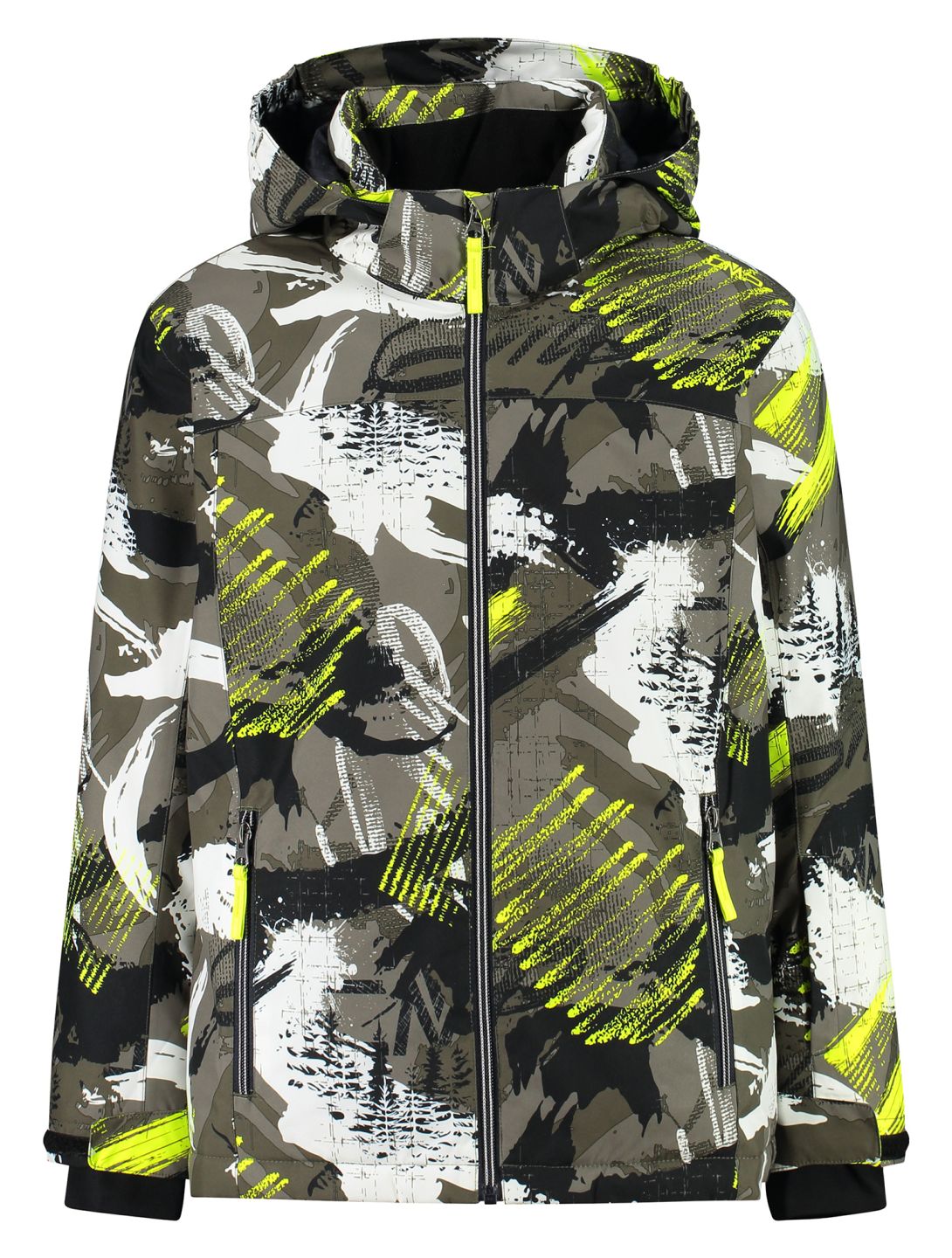 CMP, 39W1924 ski jacket kids Olive / Yellow Fluo green, yellow 