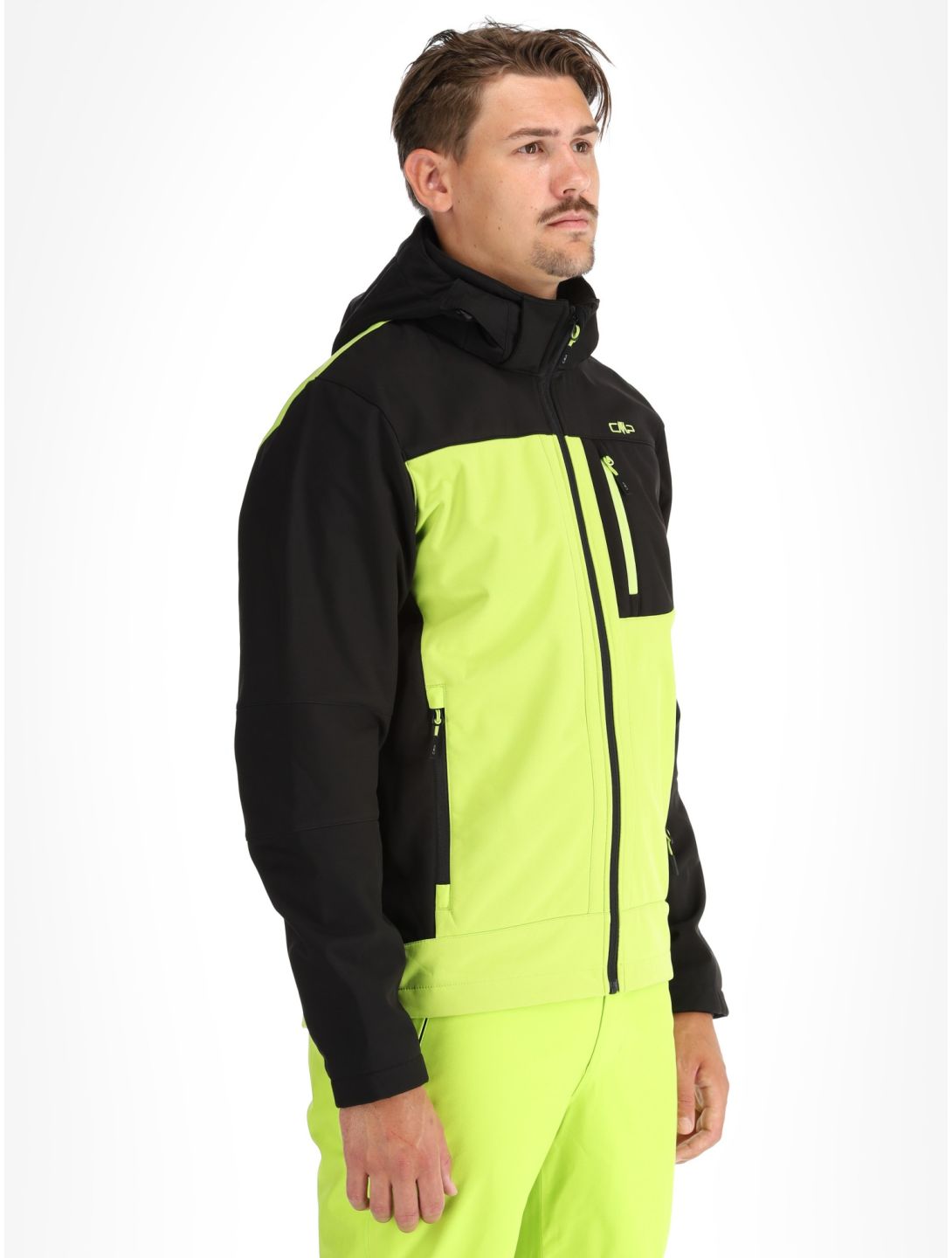 CMP, 3A01787N softshell ski jacket men Acid Yellow / Black black, yellow 