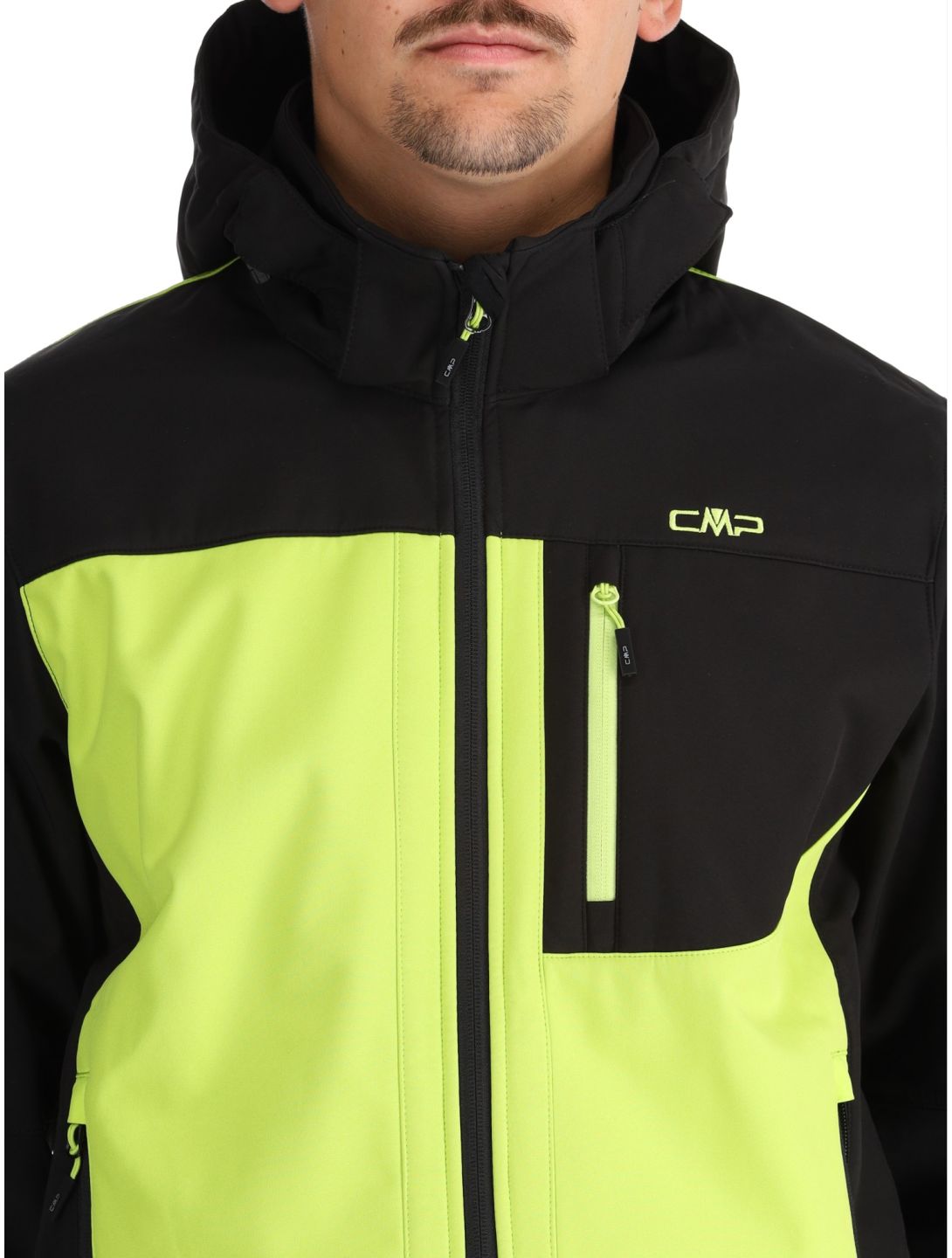 CMP, 3A01787N softshell ski jacket men Acid Yellow / Black black, yellow 