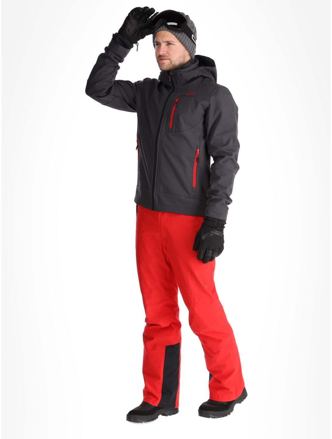 CMP, 3A01787N softshell ski jacket men Anthracite / Black / Chili black, grey, red 