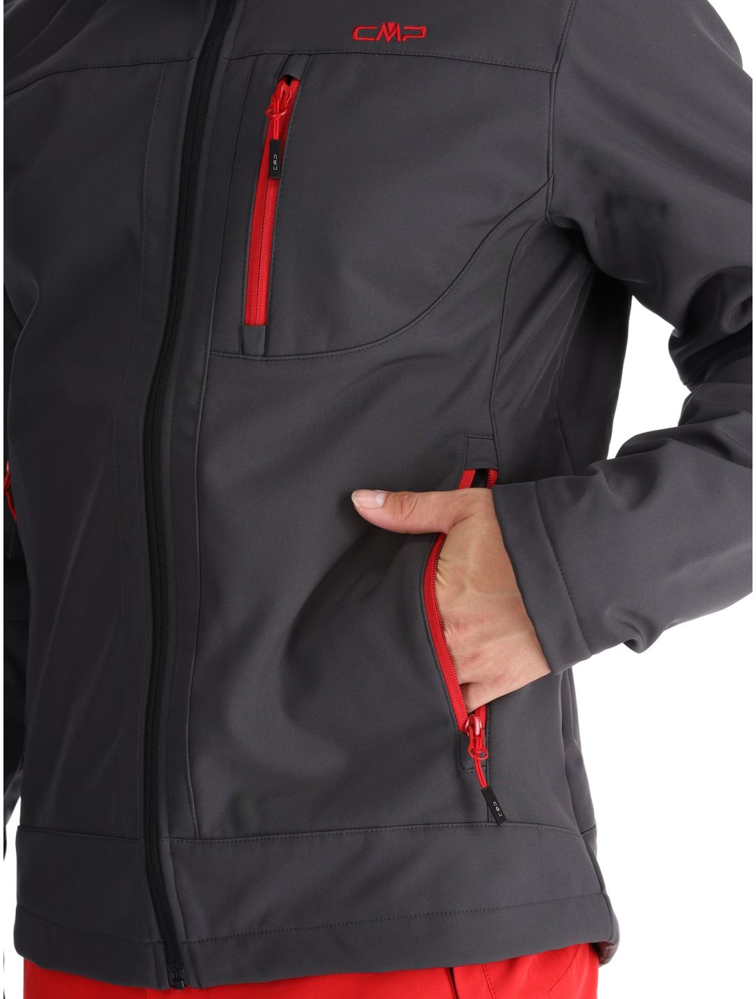 CMP, 3A01787N softshell ski jacket men Anthracite / Black / Chili black, grey, red 