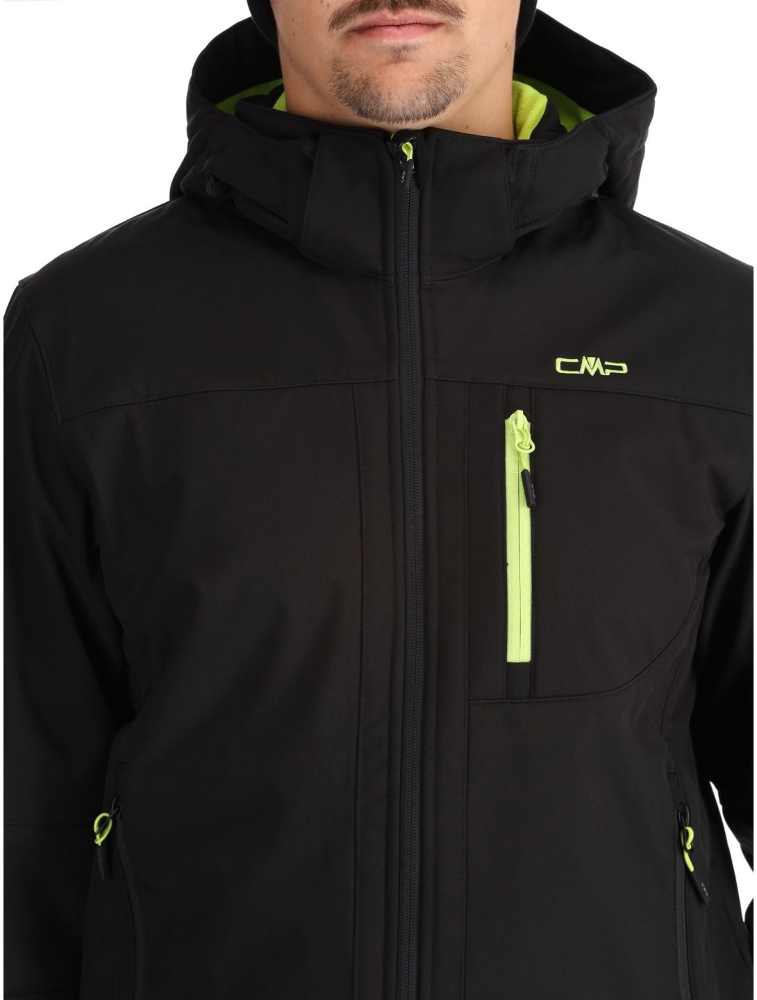 CMP, 3A01787N softshell ski jacket men Black / Acid black 