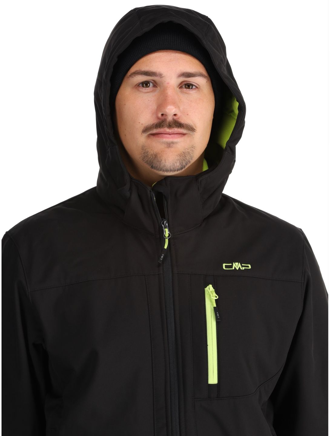 CMP, 3A01787N softshell ski jacket men Black / Acid black 