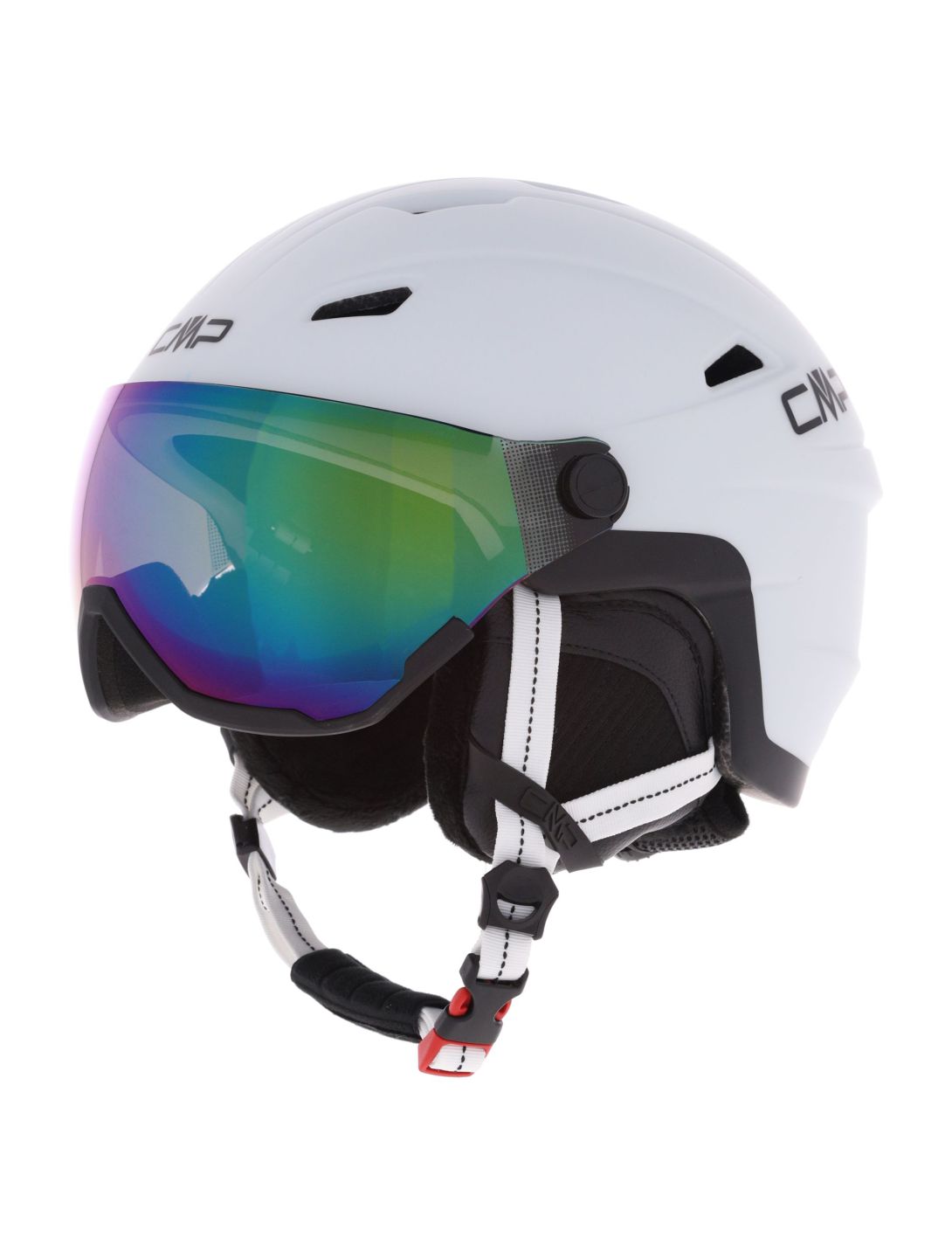 CMP, WA-2 ski helmet with visor unisex White / Black black, white 