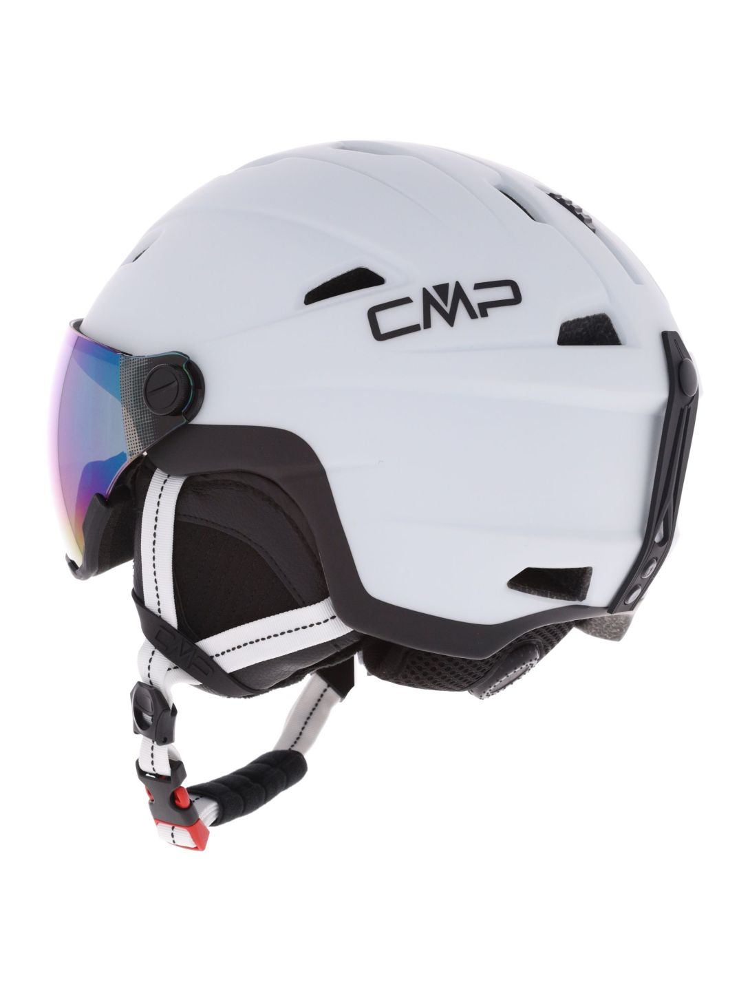 CMP, WA-2 ski helmet with visor unisex White / Black black, white 