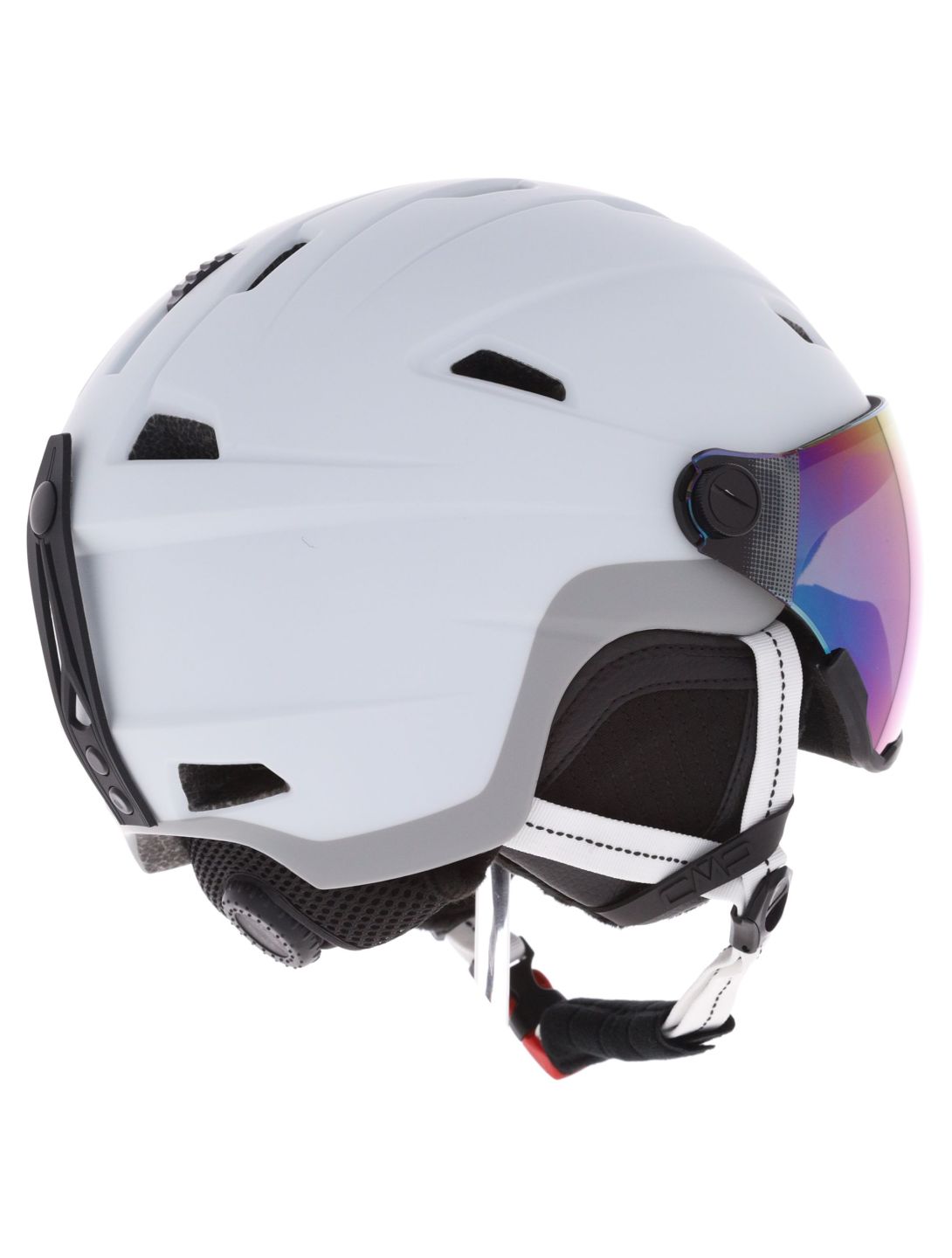 CMP, WJ-2 ski helmet with visor kids White / Silver white, Zilver 