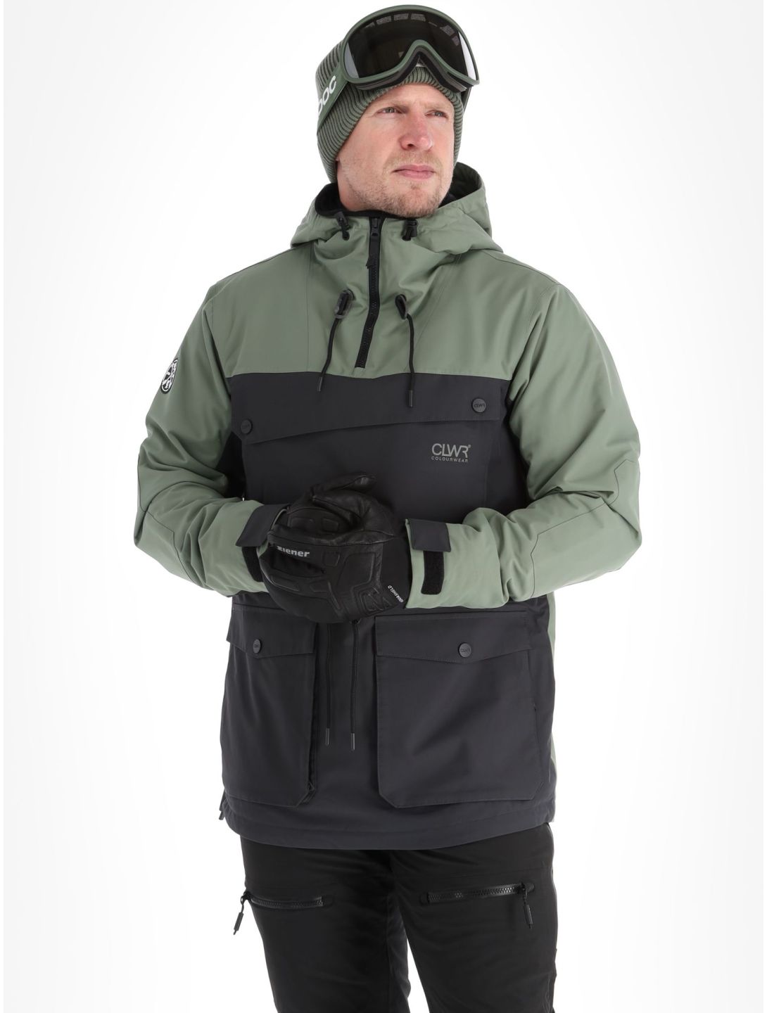 ColourWear, M Essential winter anorak men Grey Green black, green 