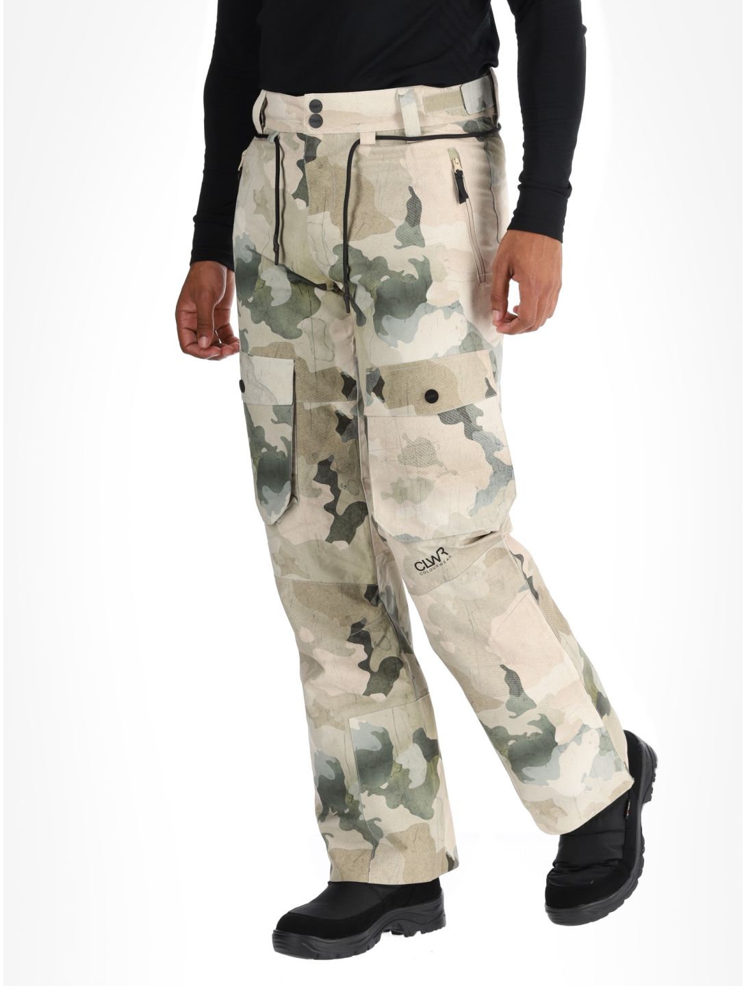 ColourWear, M Flight ski pants men Water Camo beige 