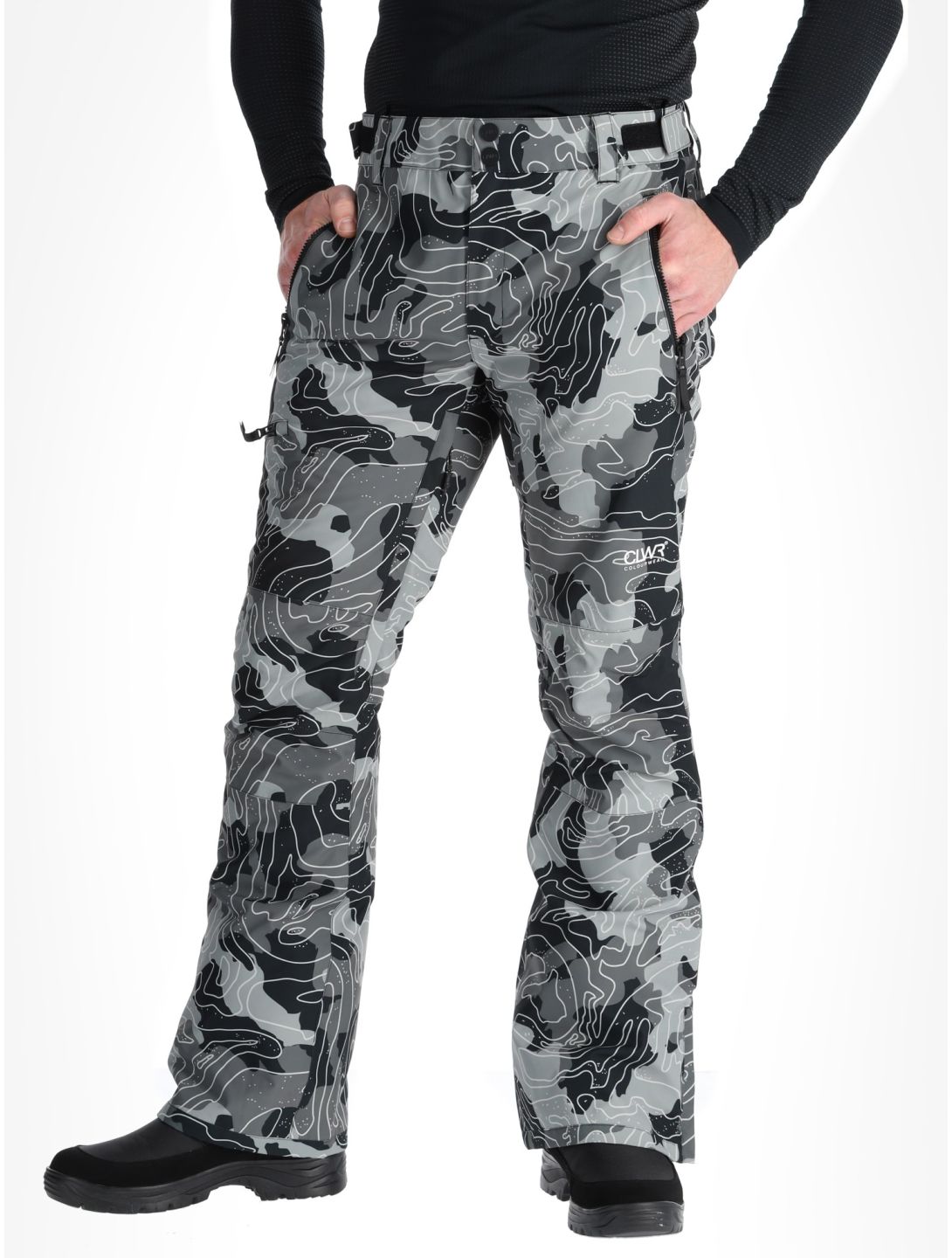 ColourWear, M Sharp ski pants men Black Map black, grey 