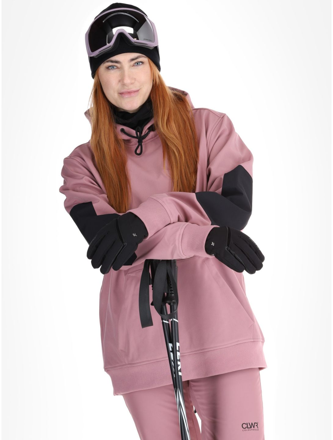 ColourWear, U Est 2010 Hood softshell ski jacket unisex Dark Rose pink 