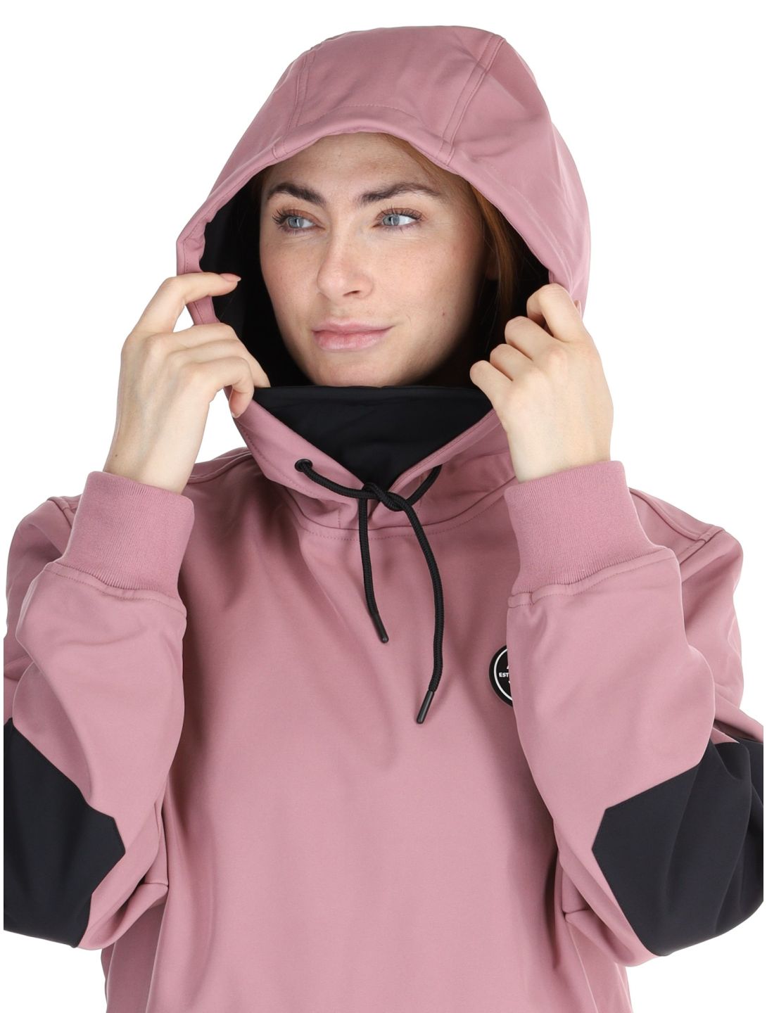 ColourWear, U Est 2010 Hood softshell ski jacket unisex Dark Rose pink 